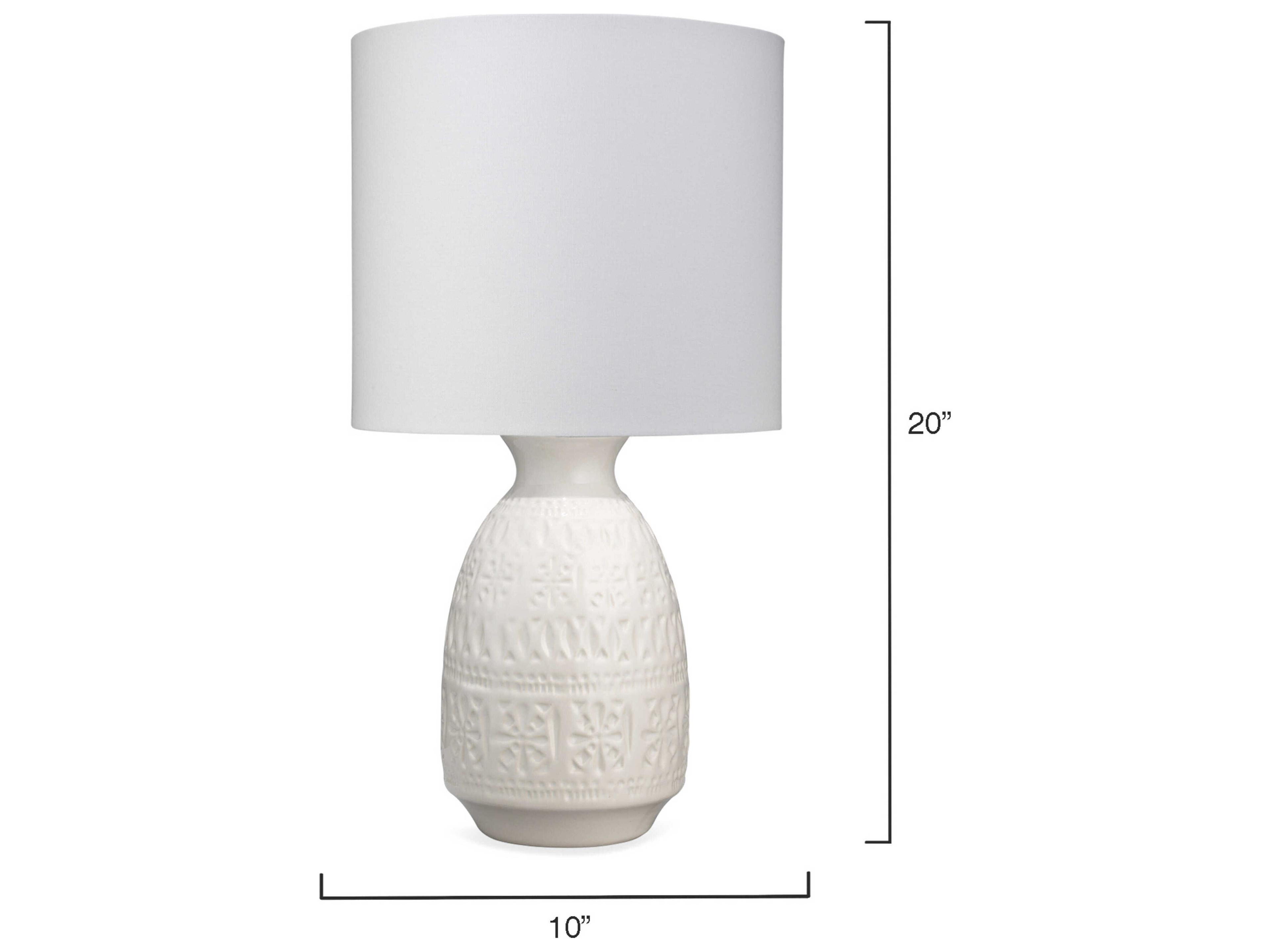 Jamie Young Frieze White Linen Drum Table Lamp