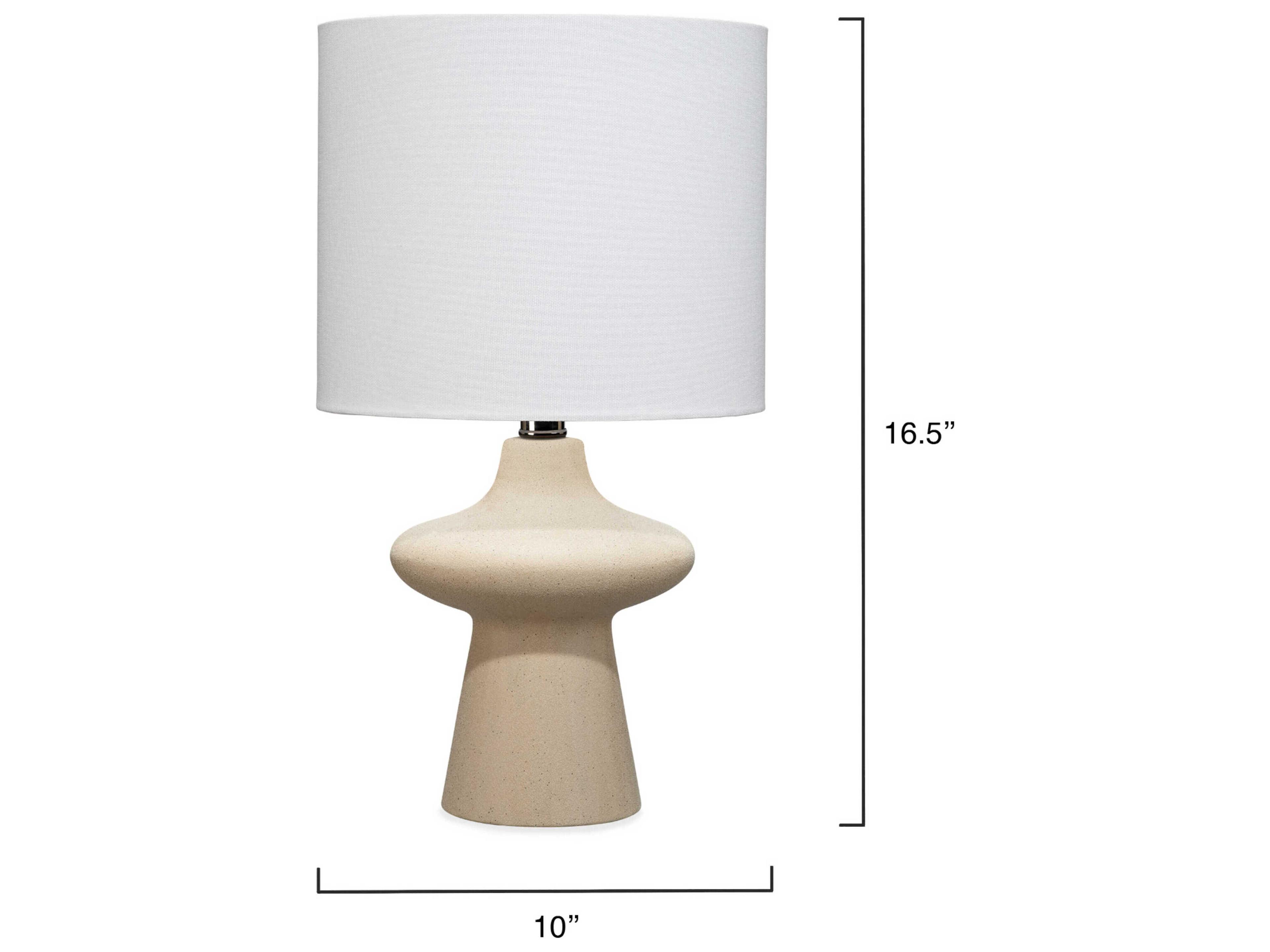 Jamie Young Oliver Beige Linen Drum Off White Table Lamp