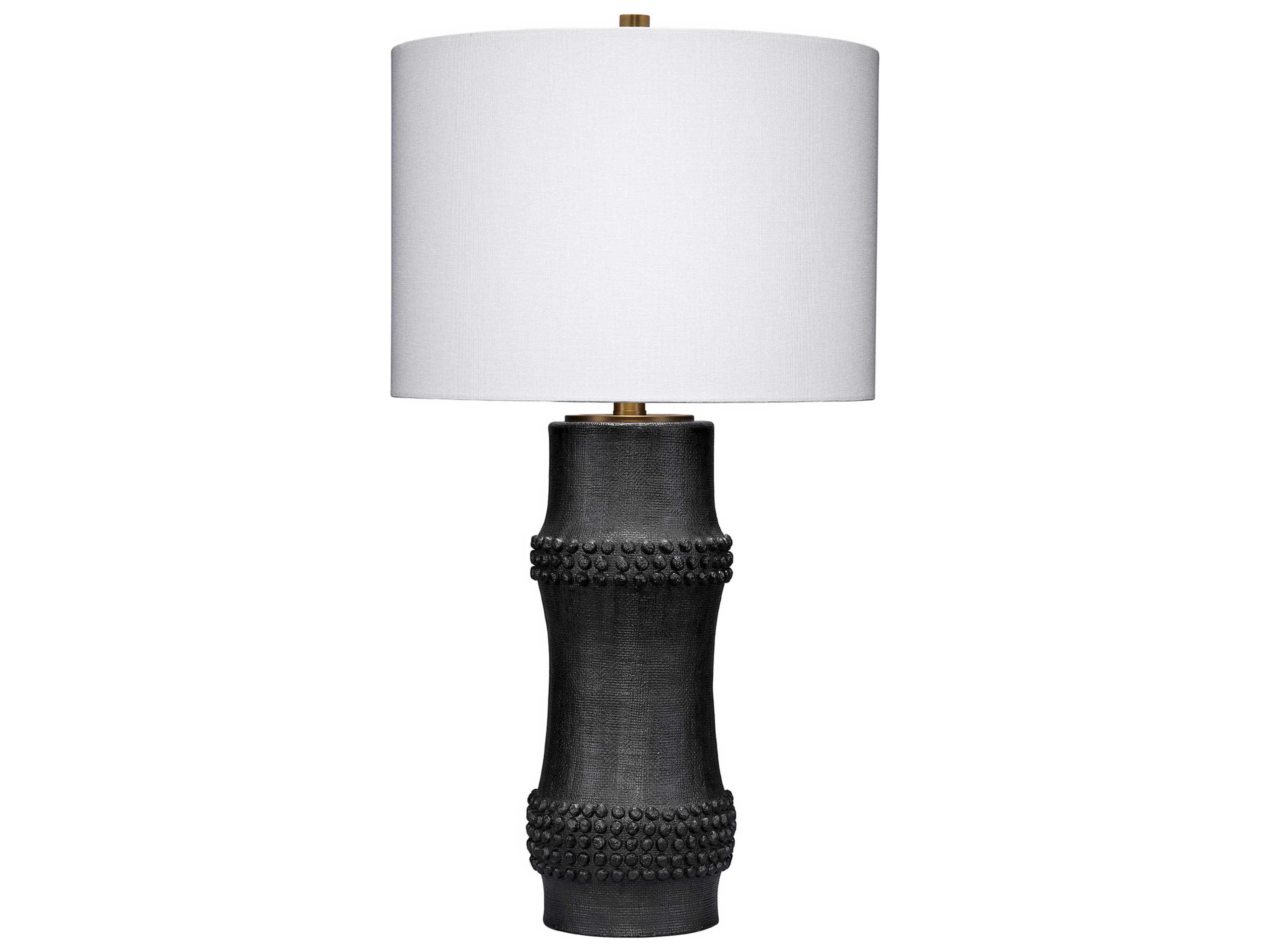 Rail Antique Black White Linen Buffet Lamp