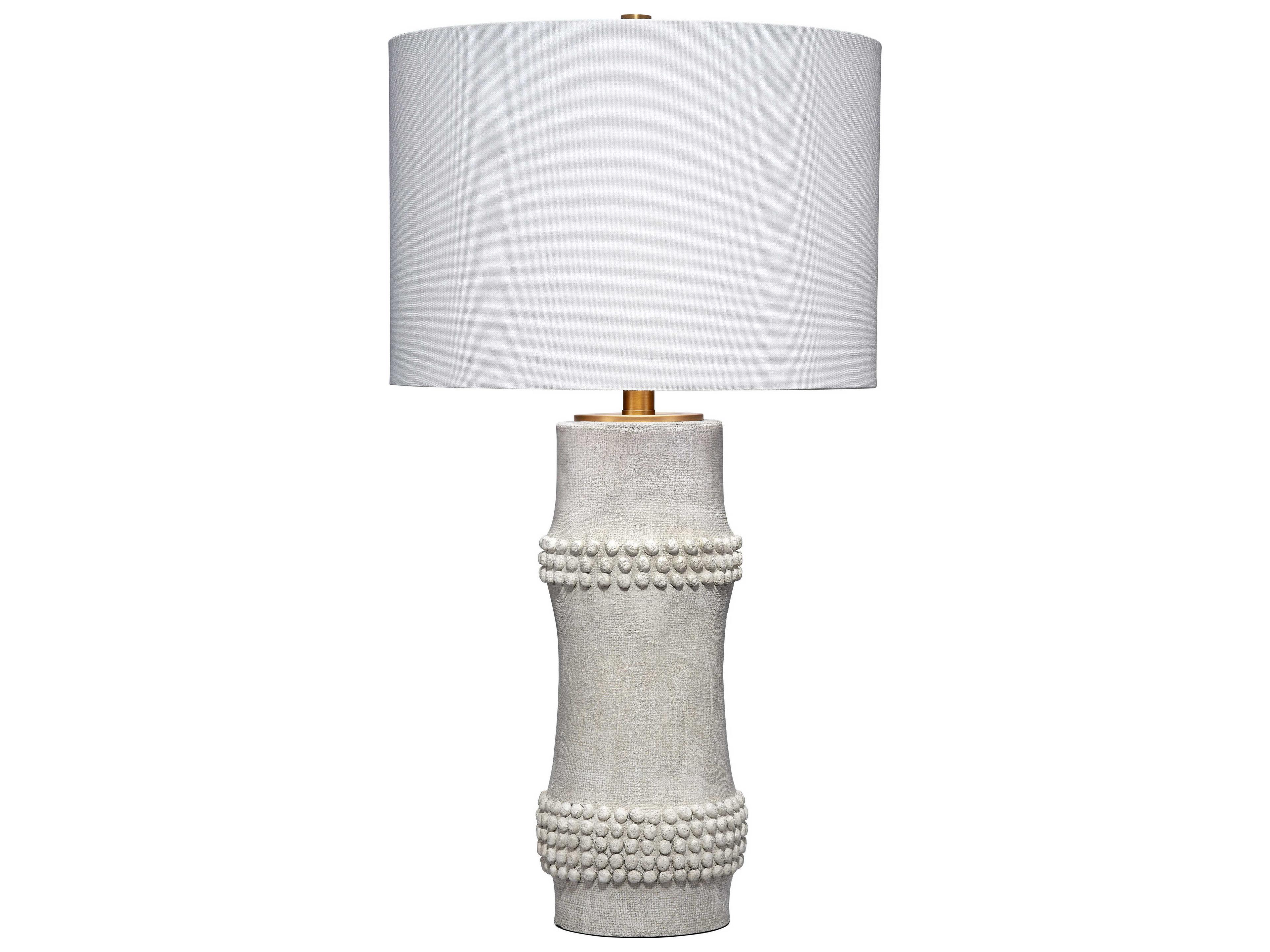 Jamie Young Rail White Linen Buffet Lamp