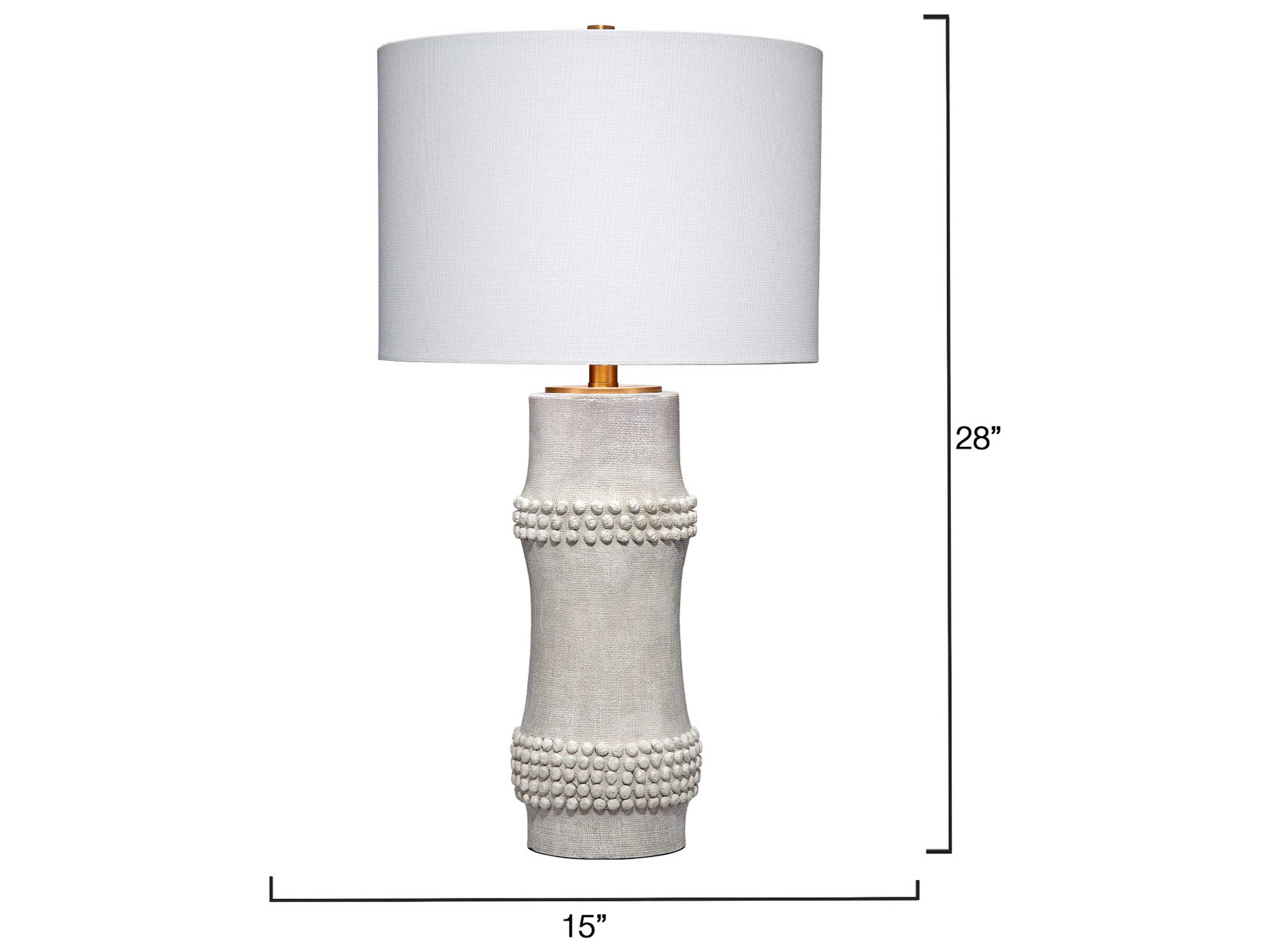 Jamie Young Rail White Linen Buffet Lamp
