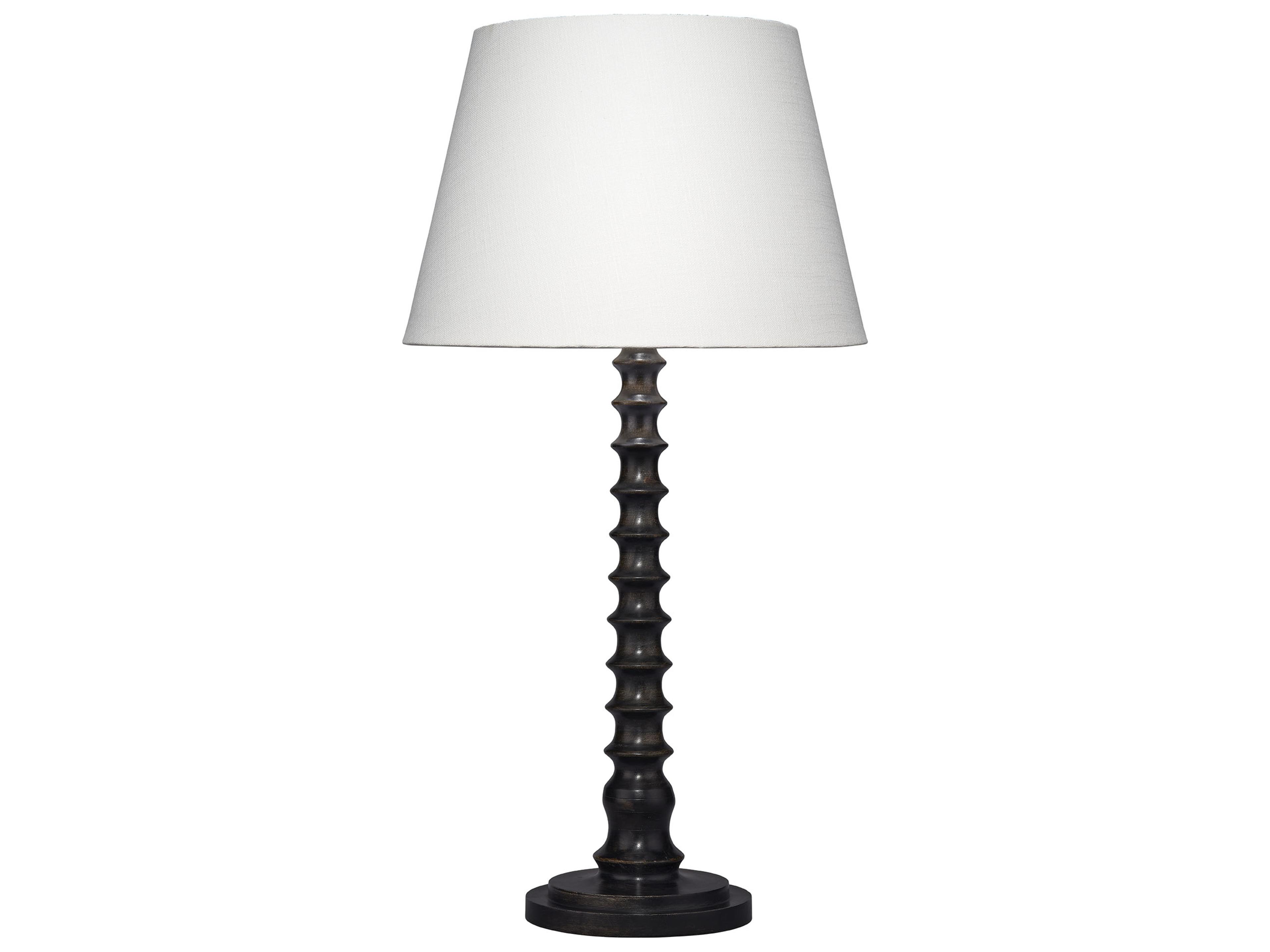 Revolution Black White Linen Slub Rolled Edge Buffet Lamp