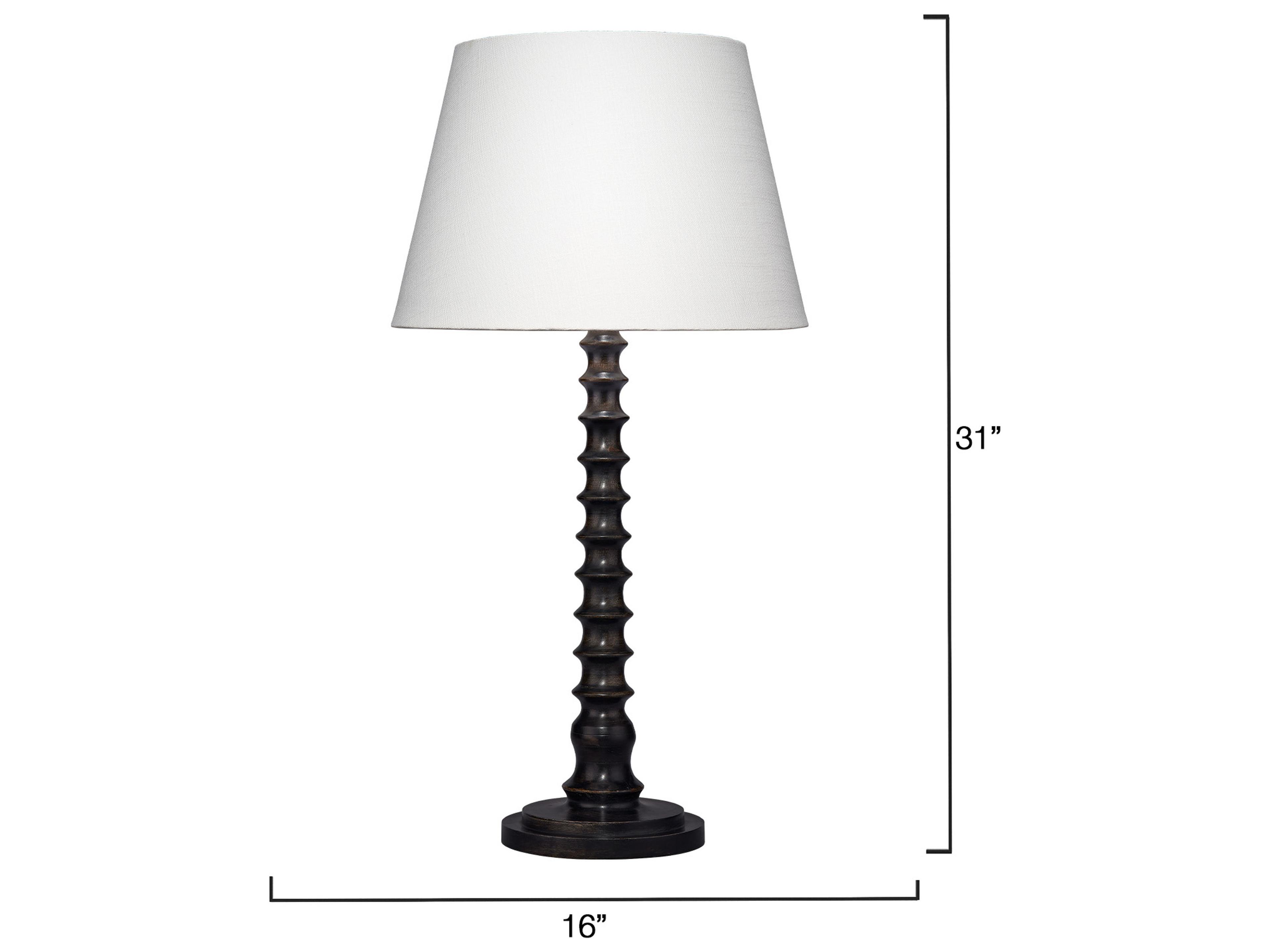 Jamie Young Revolution Black White Linen Slub Rolled Edge Buffet Lamp