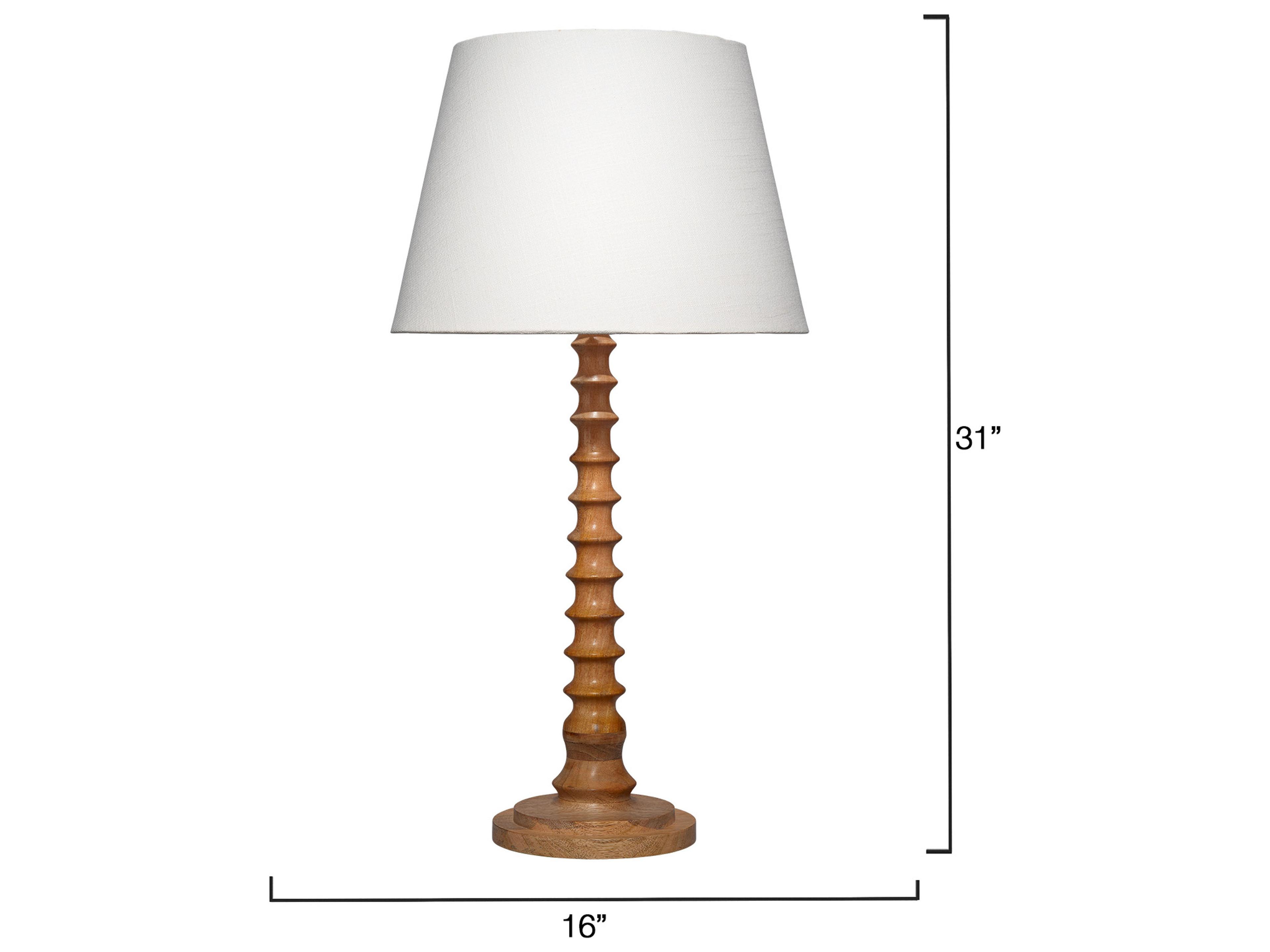 Jamie Young Revolution Natural White Linen Slub Rolled Edge Brown Buffet Lamp