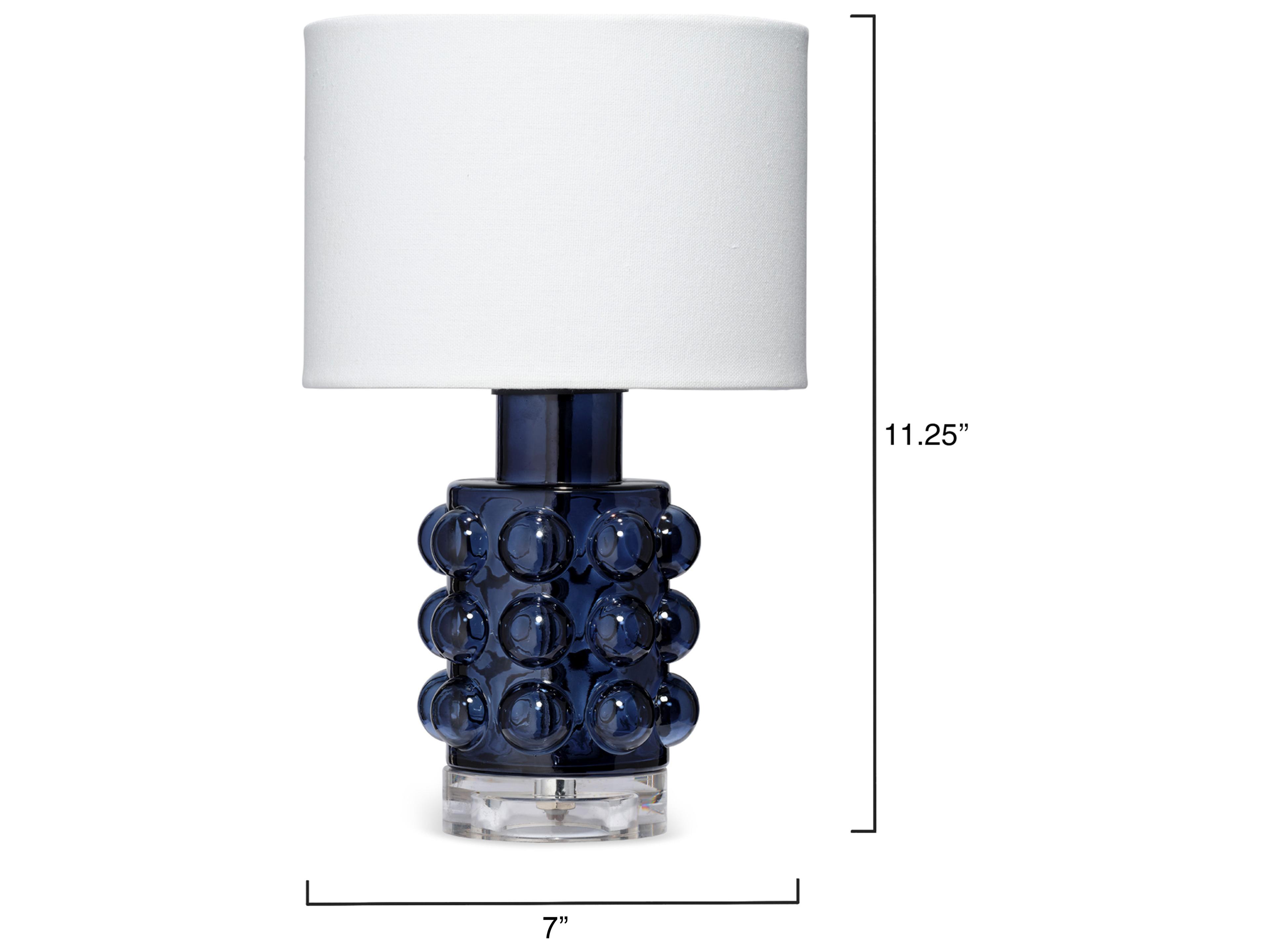 Jamie Young Seltzer Blue Off White Linen Rolled Edge Table Lamp
