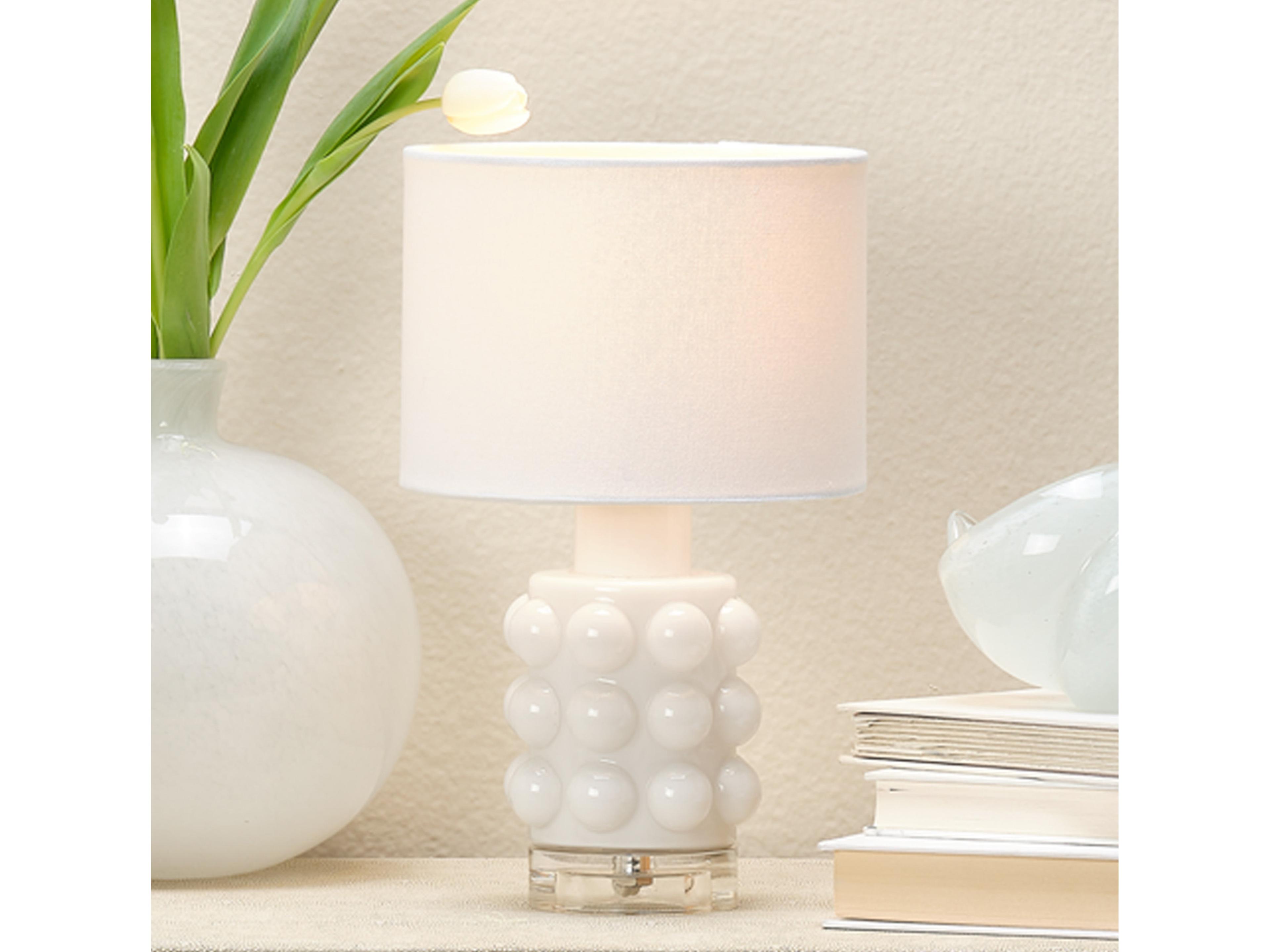 Jamie Young Seltzer White Off Linen Rolled Edge Table Lamp