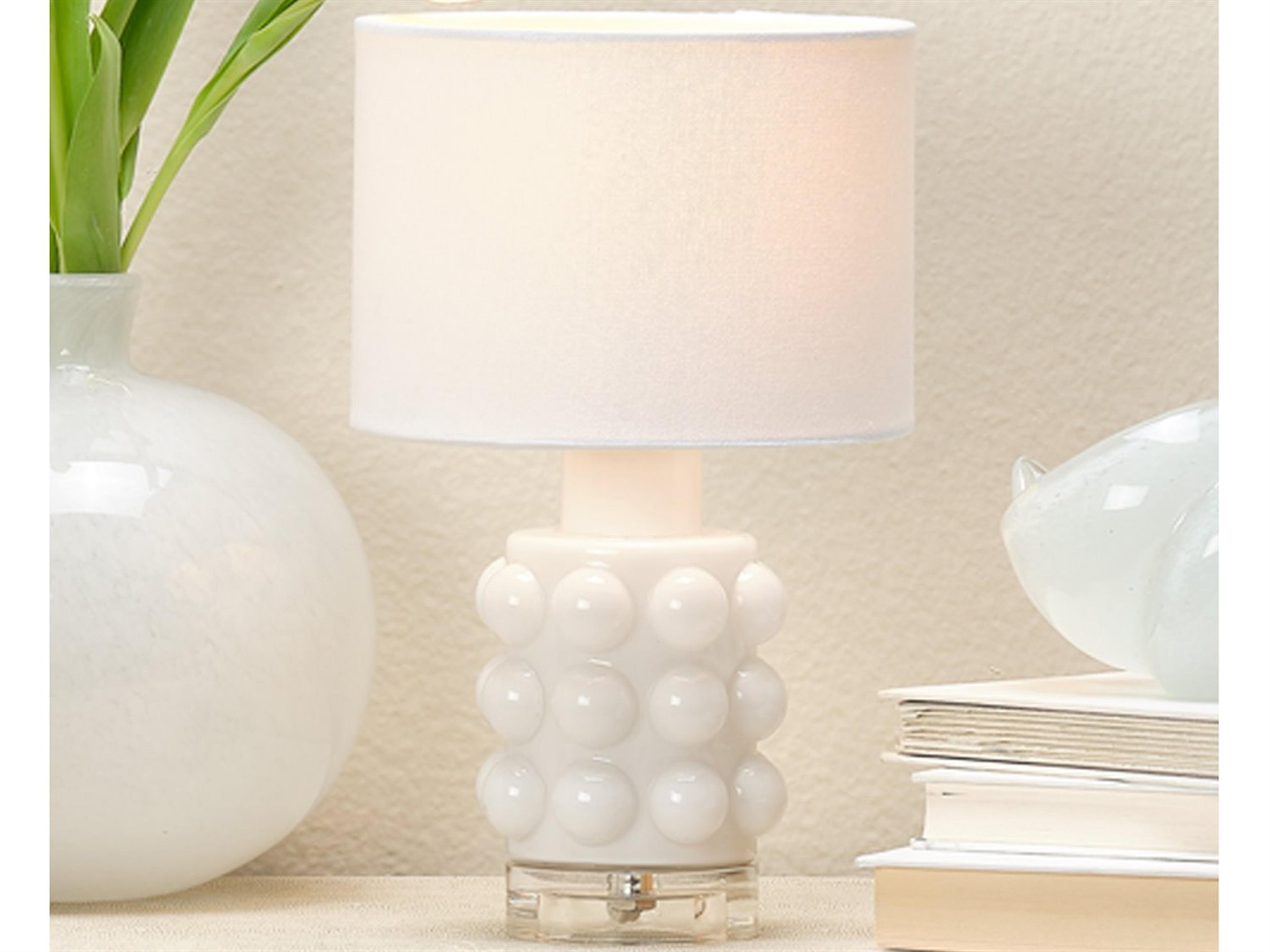 Jamie Young Seltzer White Off Linen Rolled Edge Table Lamp