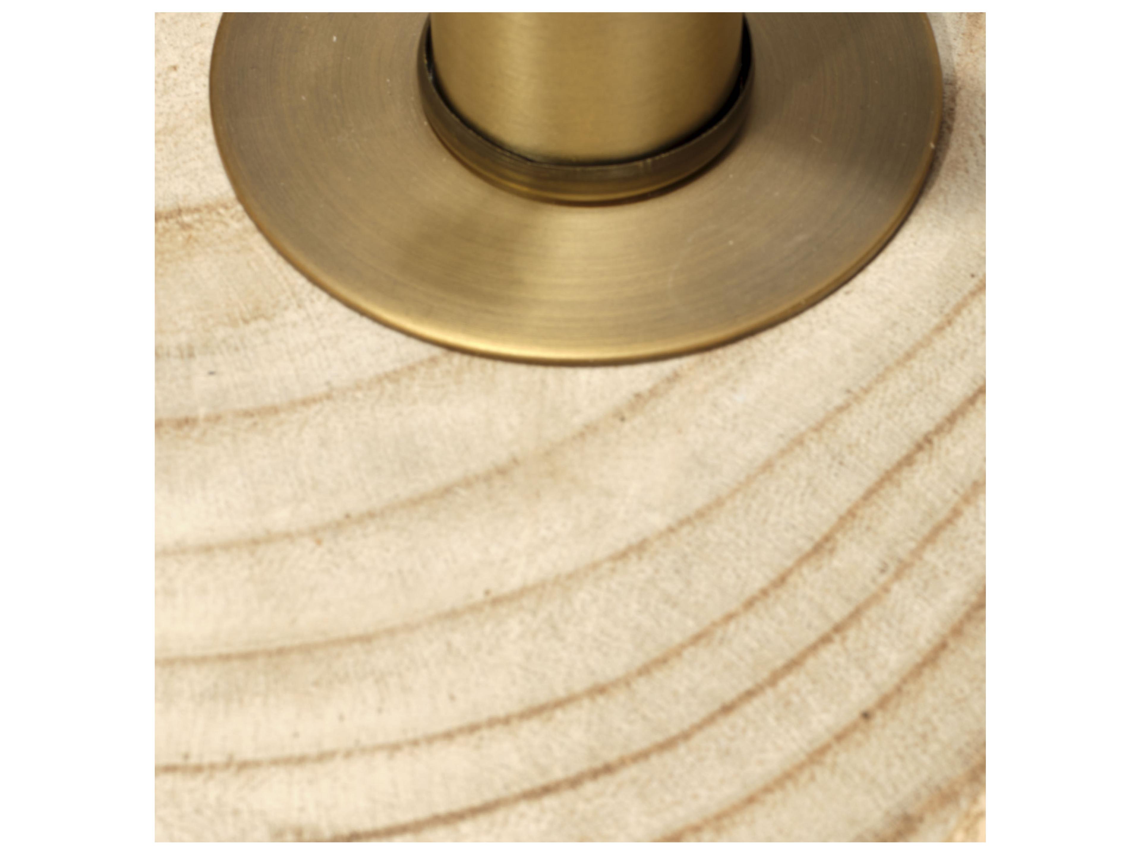 Jamie Young Timber Natural Oat Linen Drum Trim Edge Brown Table Lamp