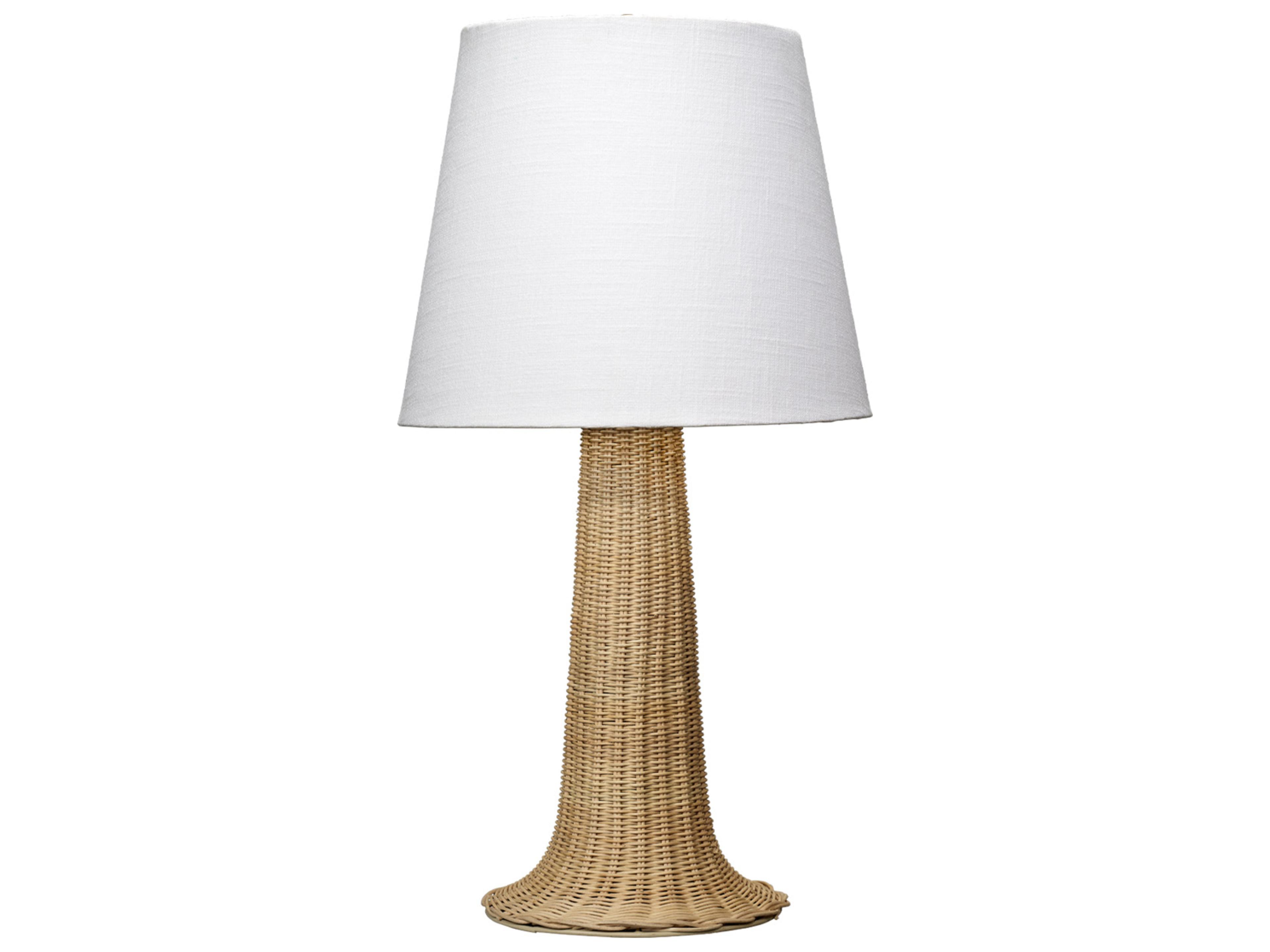 Walden Natural White Cotton Tapered Brown Buffet Lamp