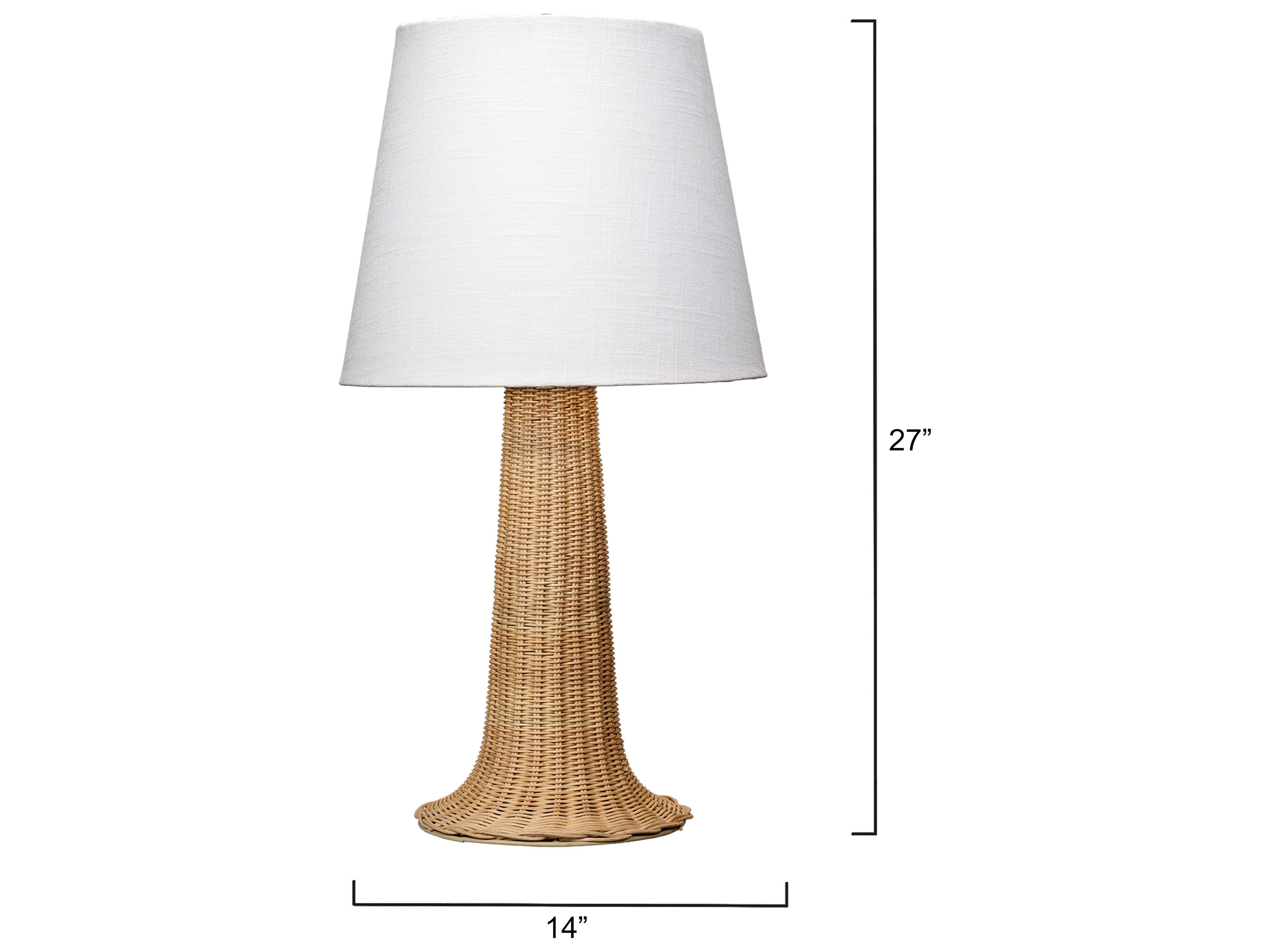 Jamie Young Walden Natural White Cotton Tapered Brown Buffet Lamp