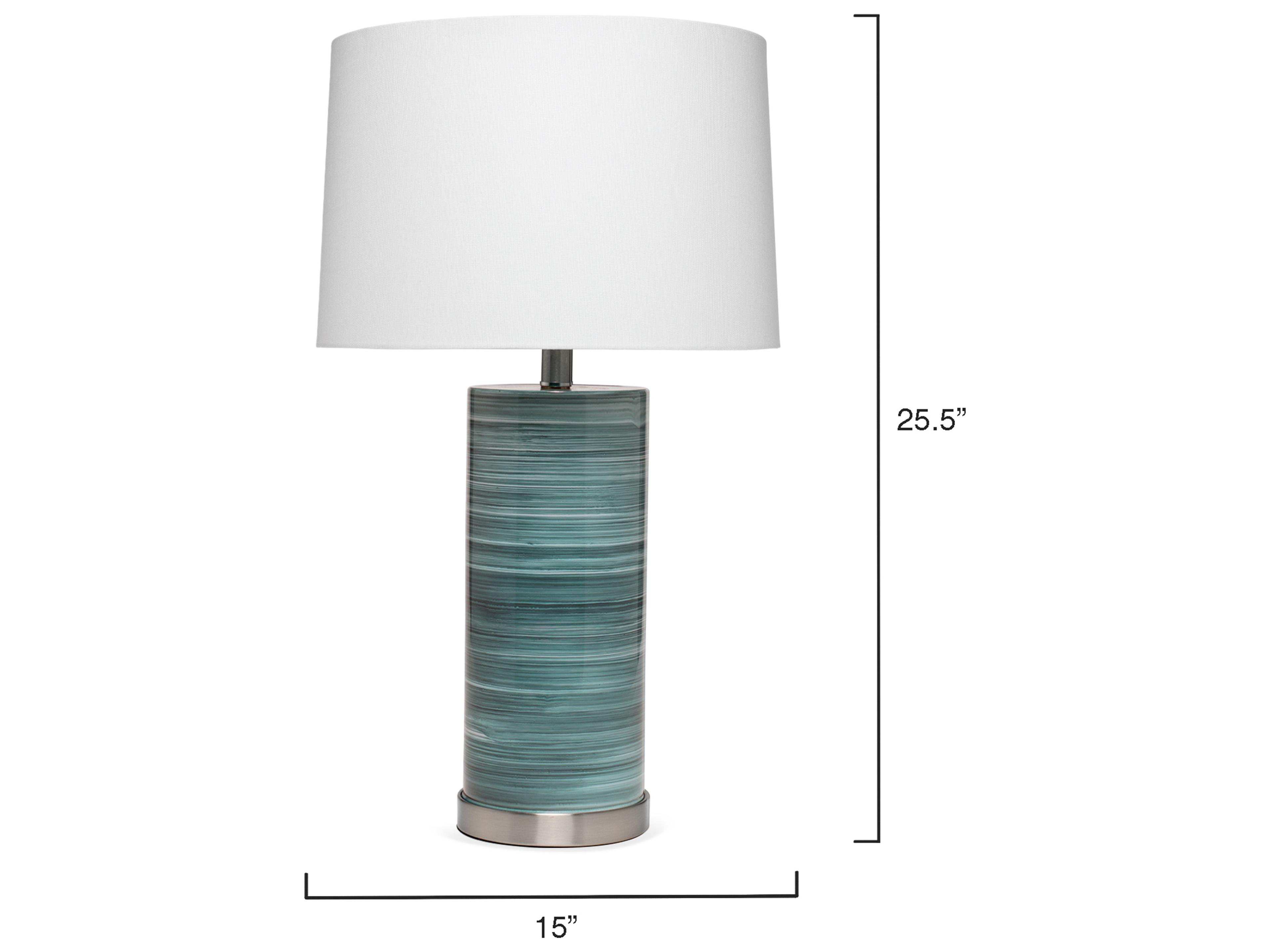 Jamie Young Casey Turquoise Off White Linen Tapered Green Buffet Lamp