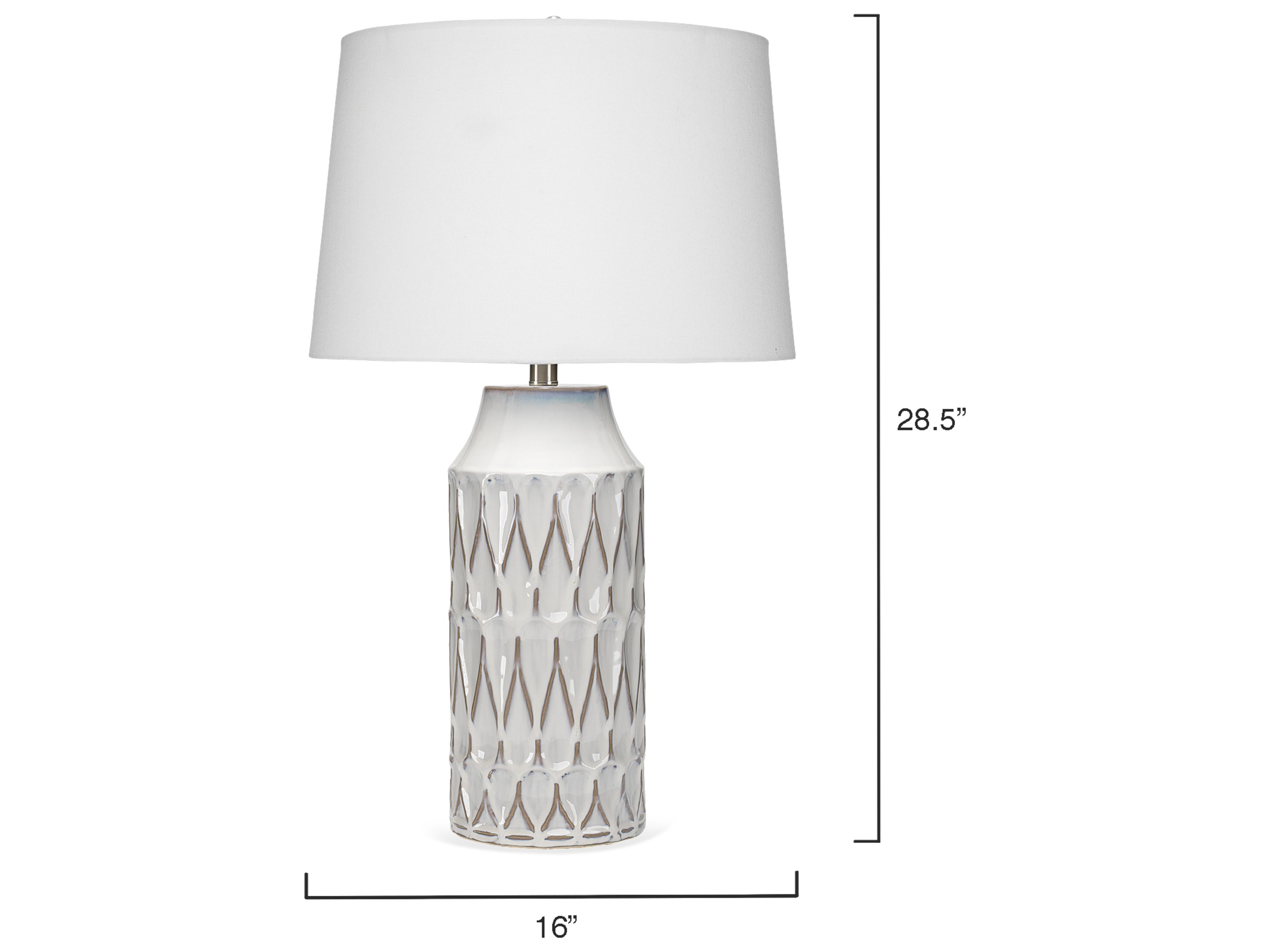Jamie Young Dalia White Off Linen Tapered Buffet Lamp