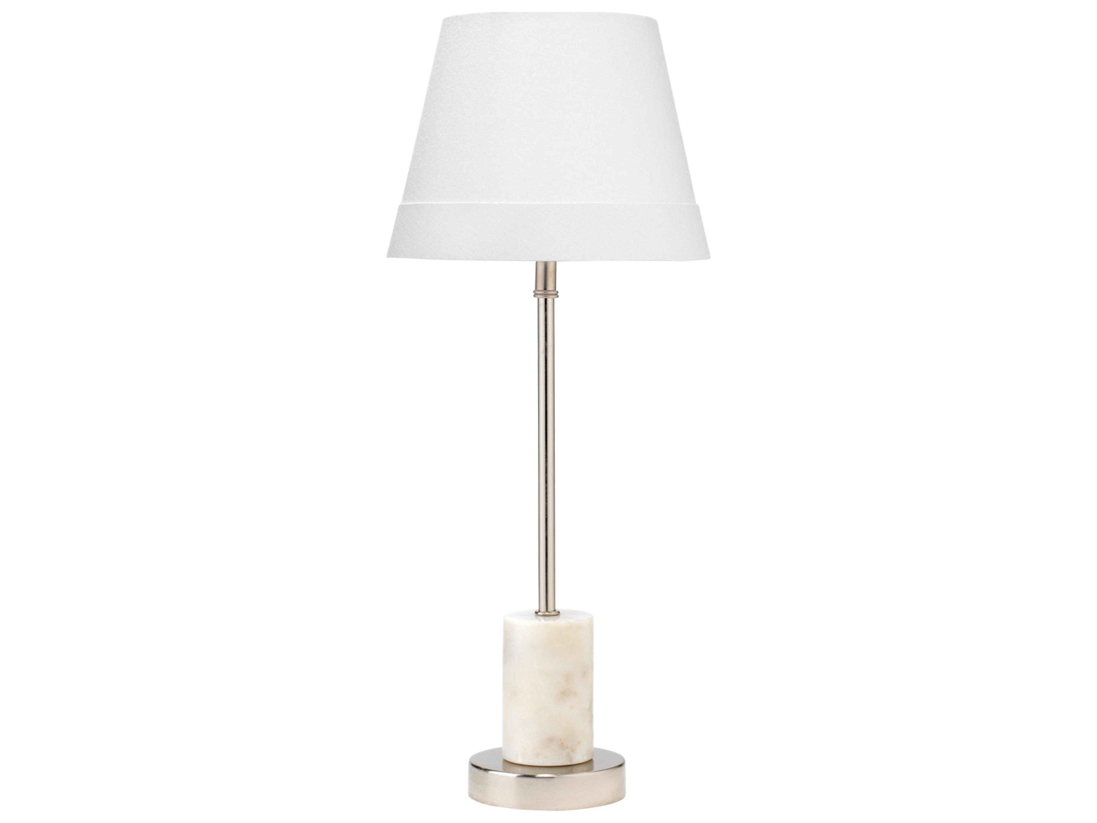 Darcey White Nickel Linen Cone Table Lamp