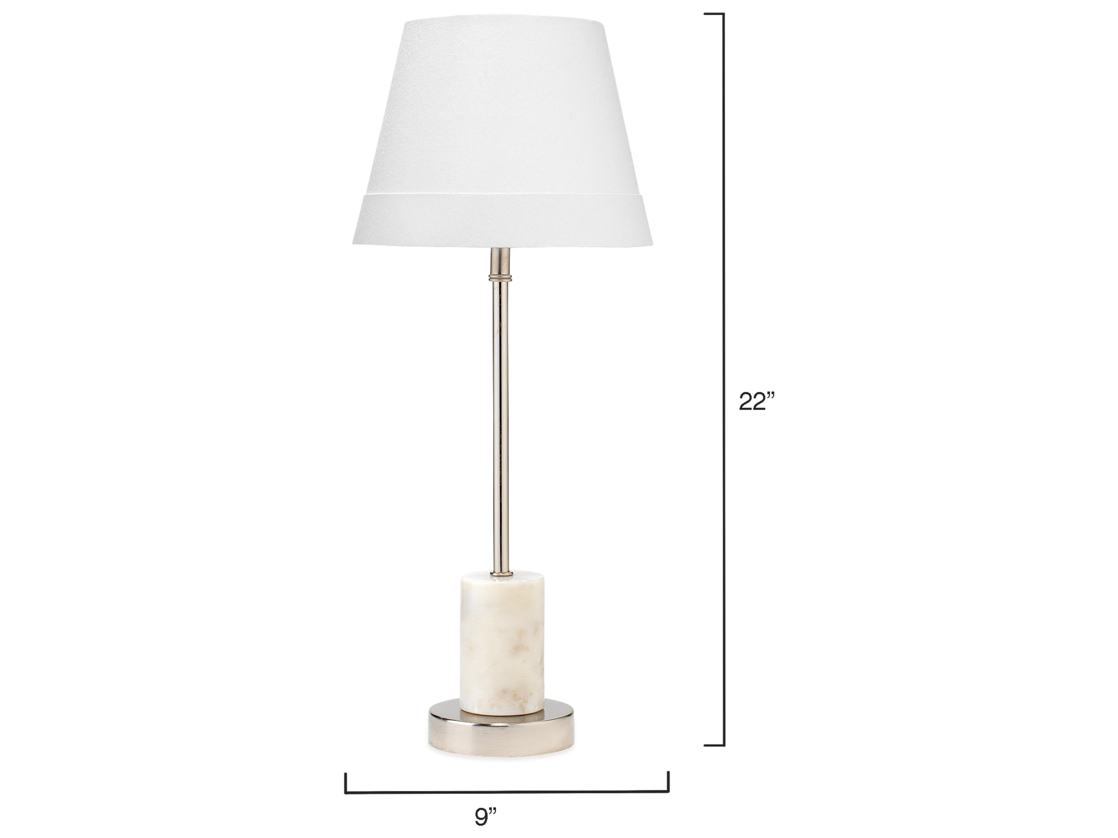 Jamie Young Darcey White Nickel Linen Cone Table Lamp