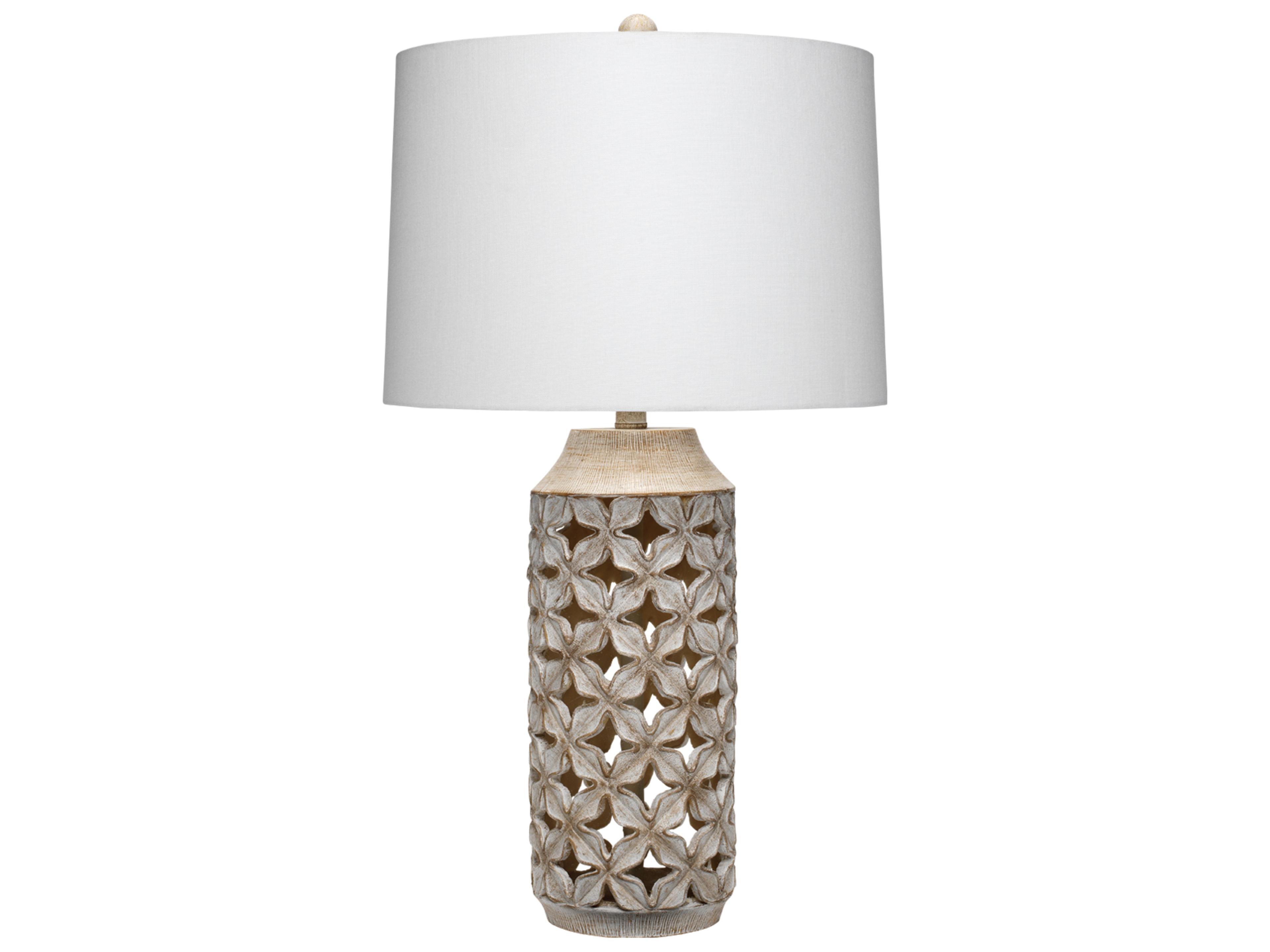 Flora White Wash Off Linen Tapered Buffet Lamp