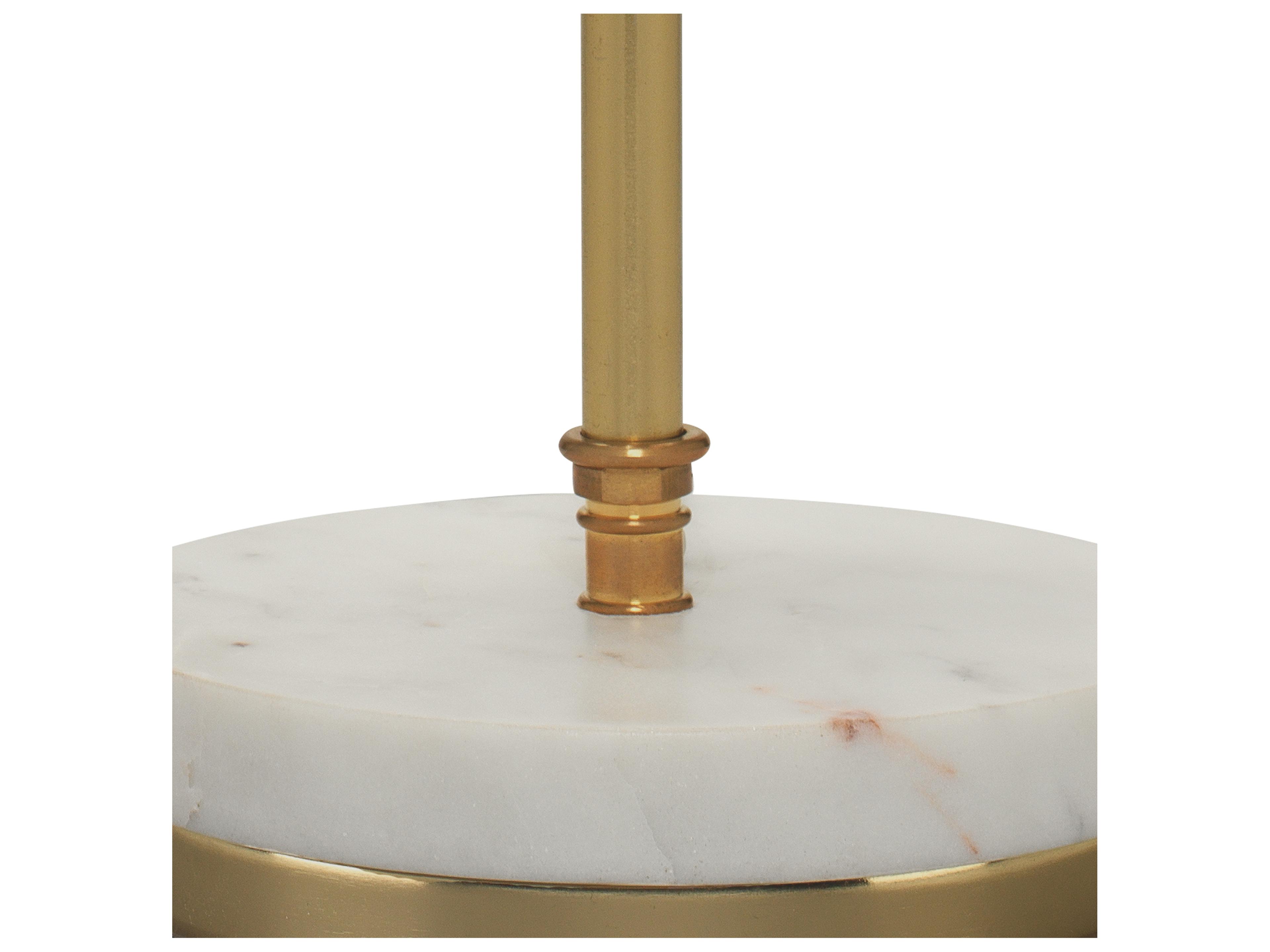 Jamie Young Grace Antique Brass Linen White Drum Table Lamp