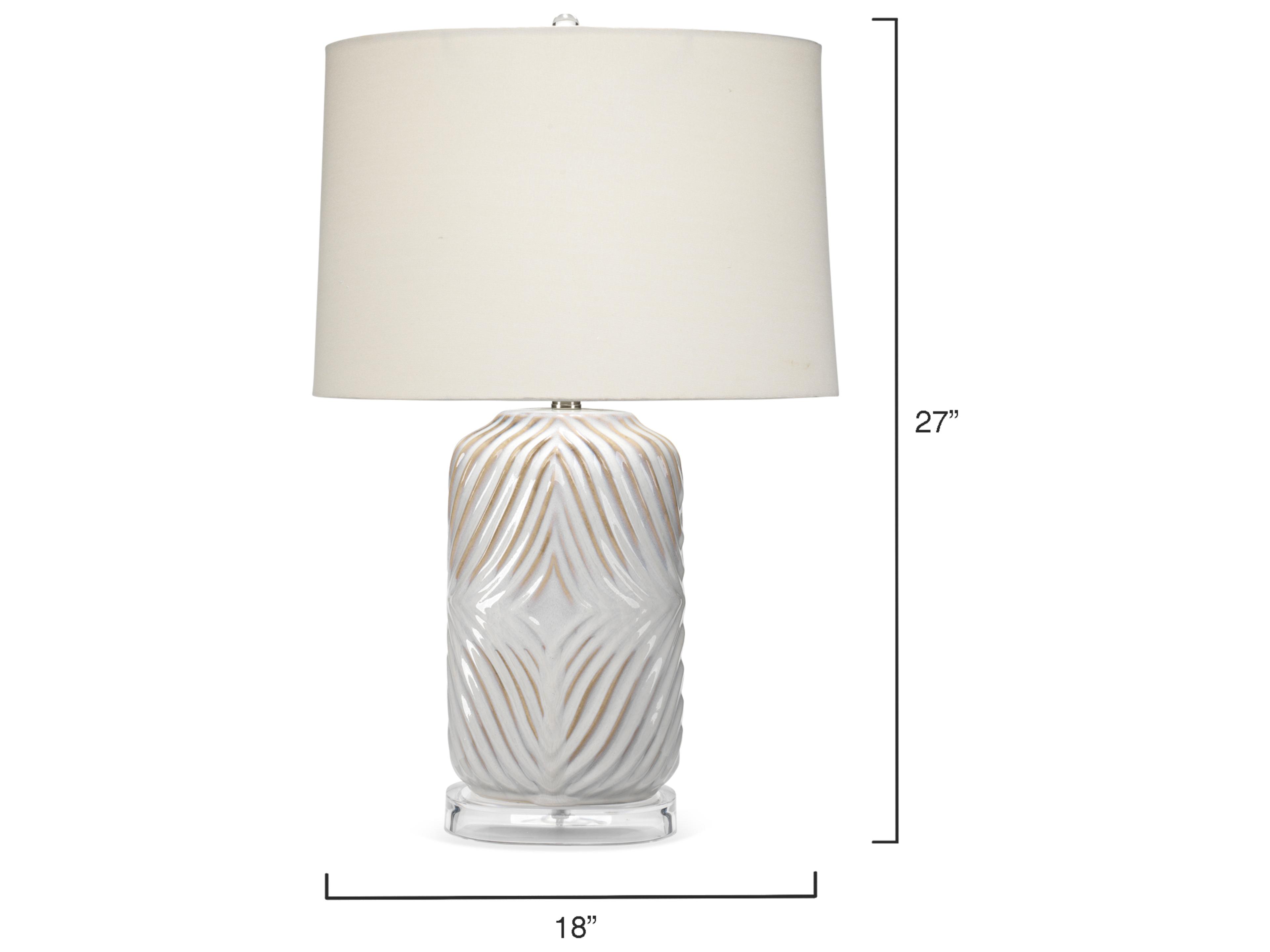 Jamie Young Harper White Linen Cream Tapered Buffet Lamp