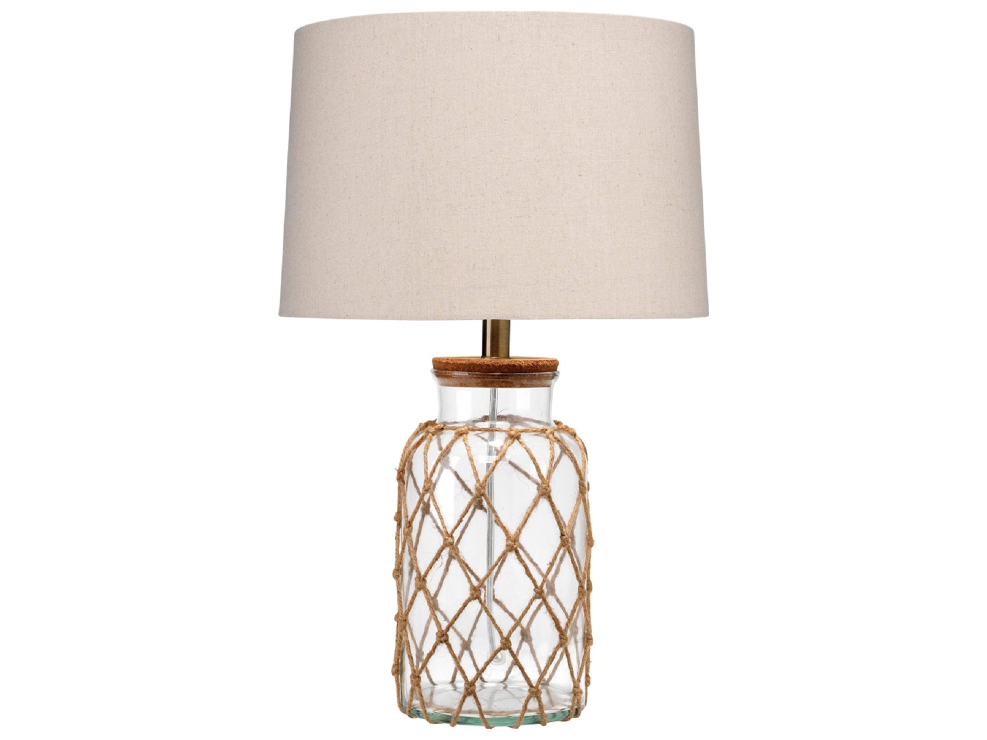 Jamie Young Hugo Clear Taupe Linen Tapered Table Lamp