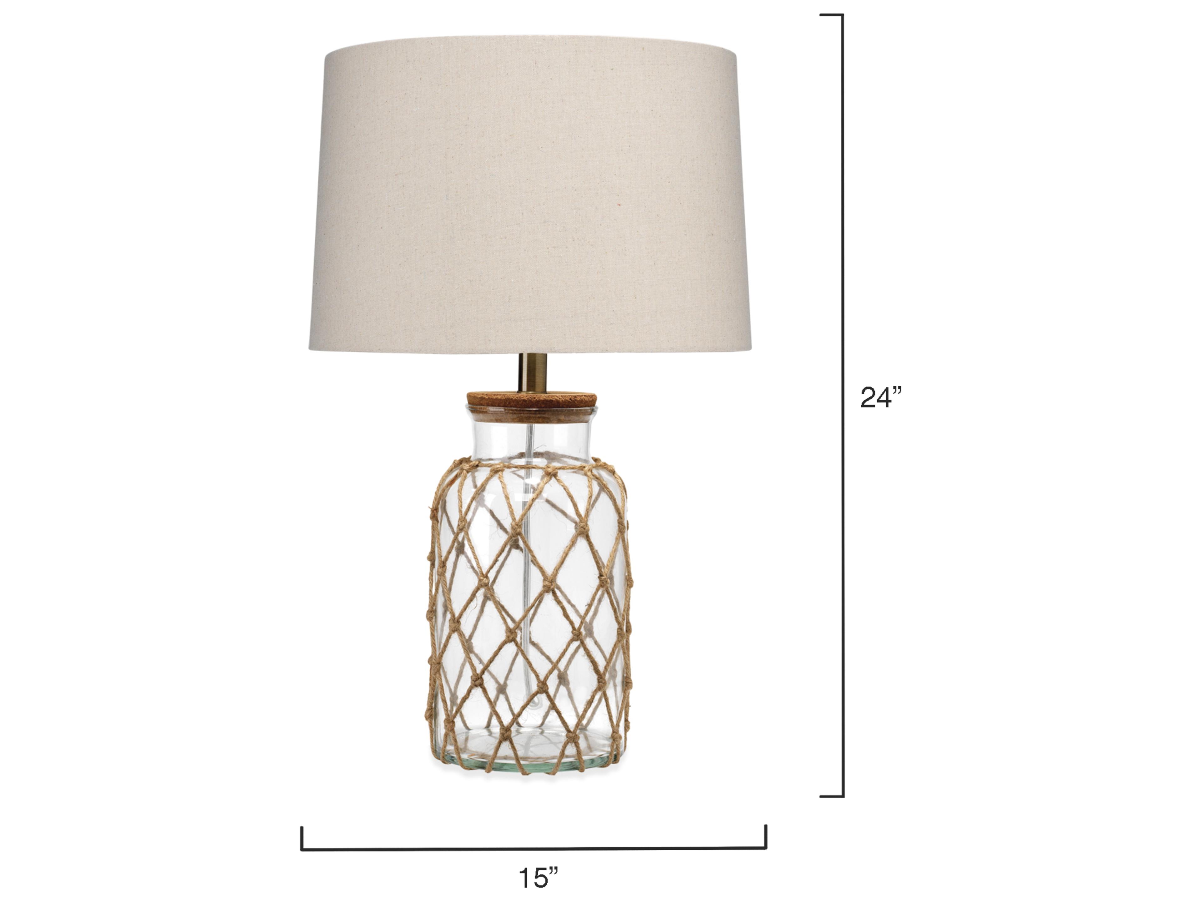 Jamie Young Hugo Clear Taupe Linen Tapered Table Lamp