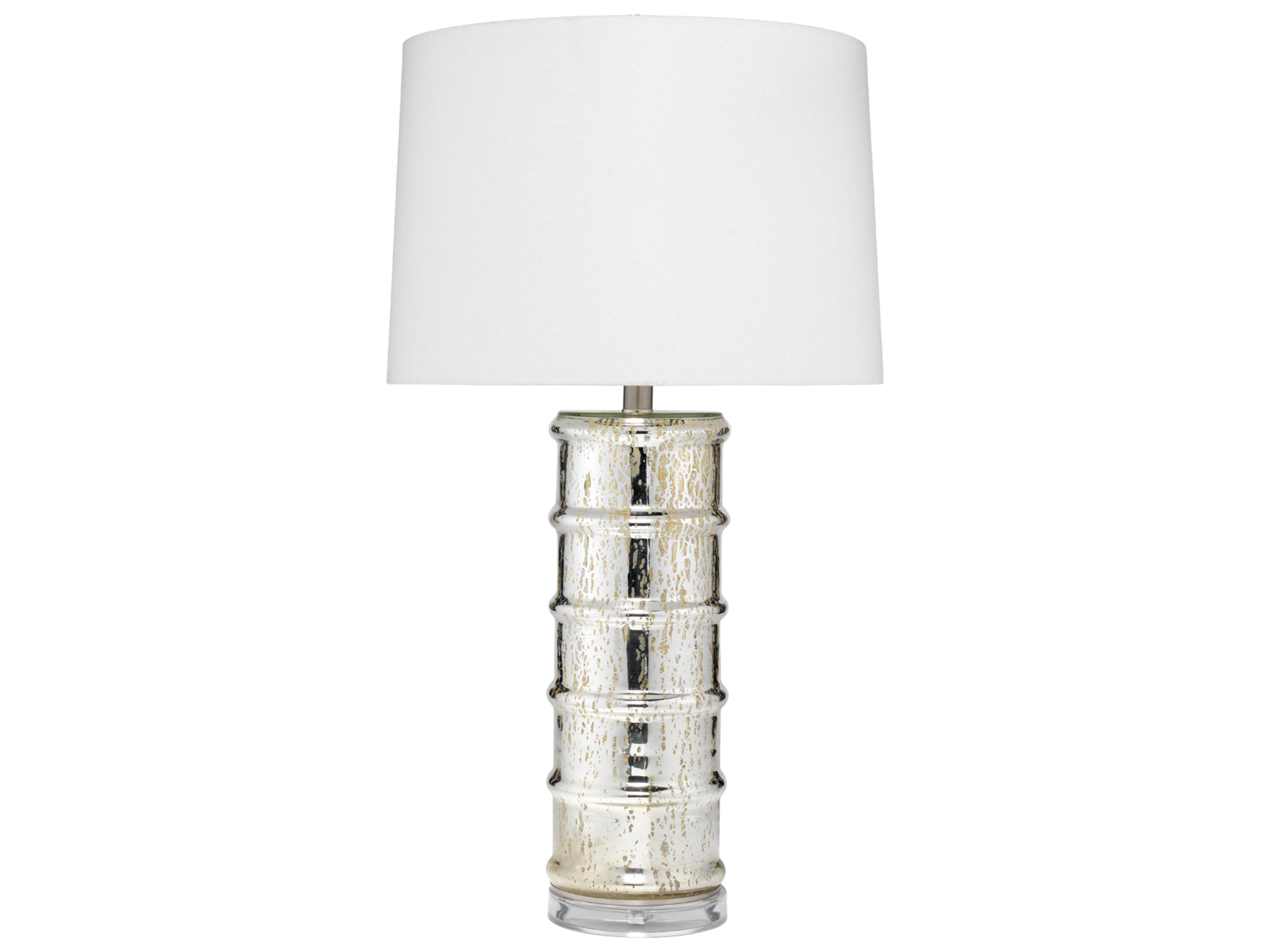 Irene Silver Off White Linen Tapered Buffet Lamp
