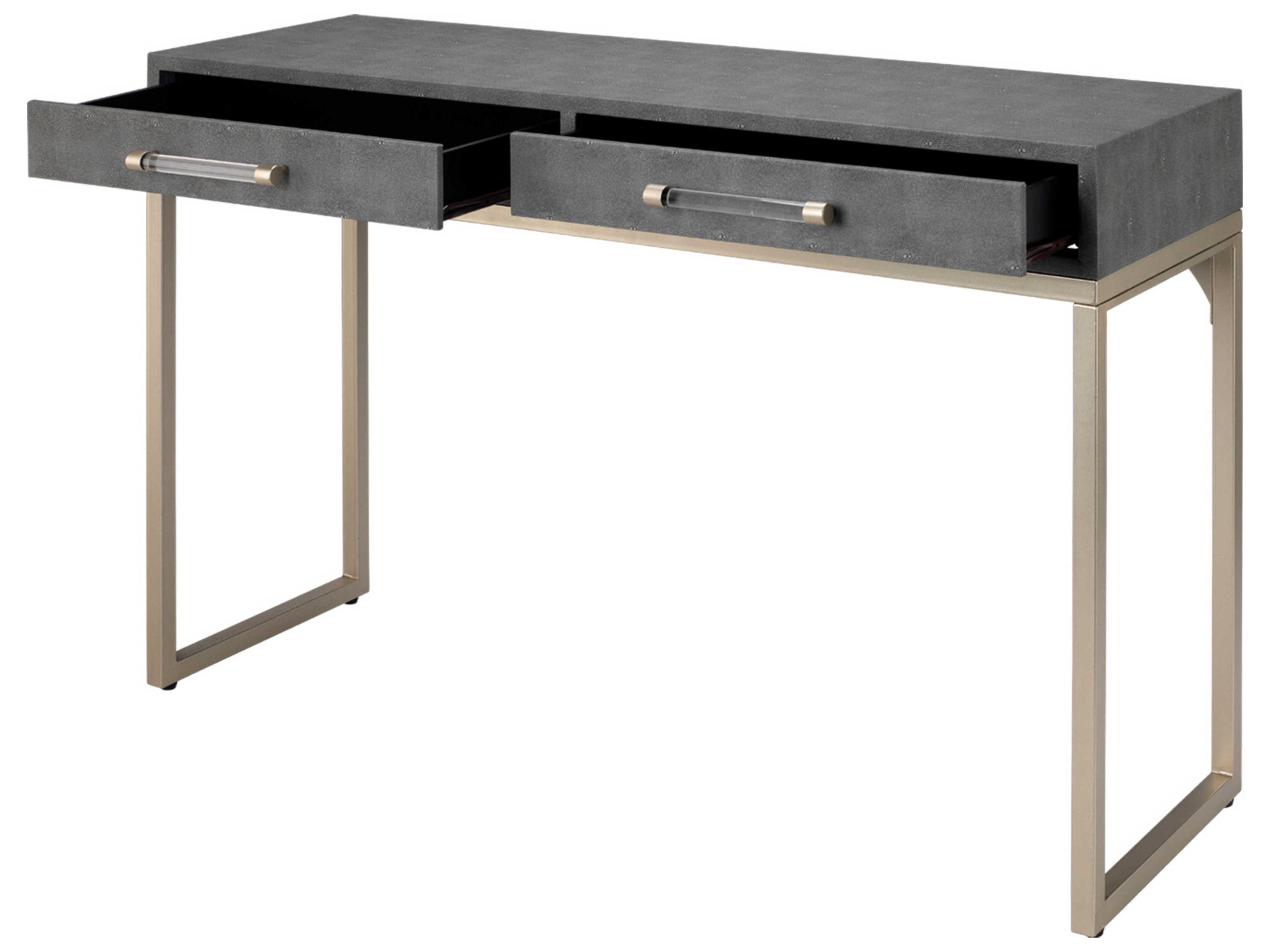 Jamie Young Kain Rectangular Faux Leather Grey Console Table
