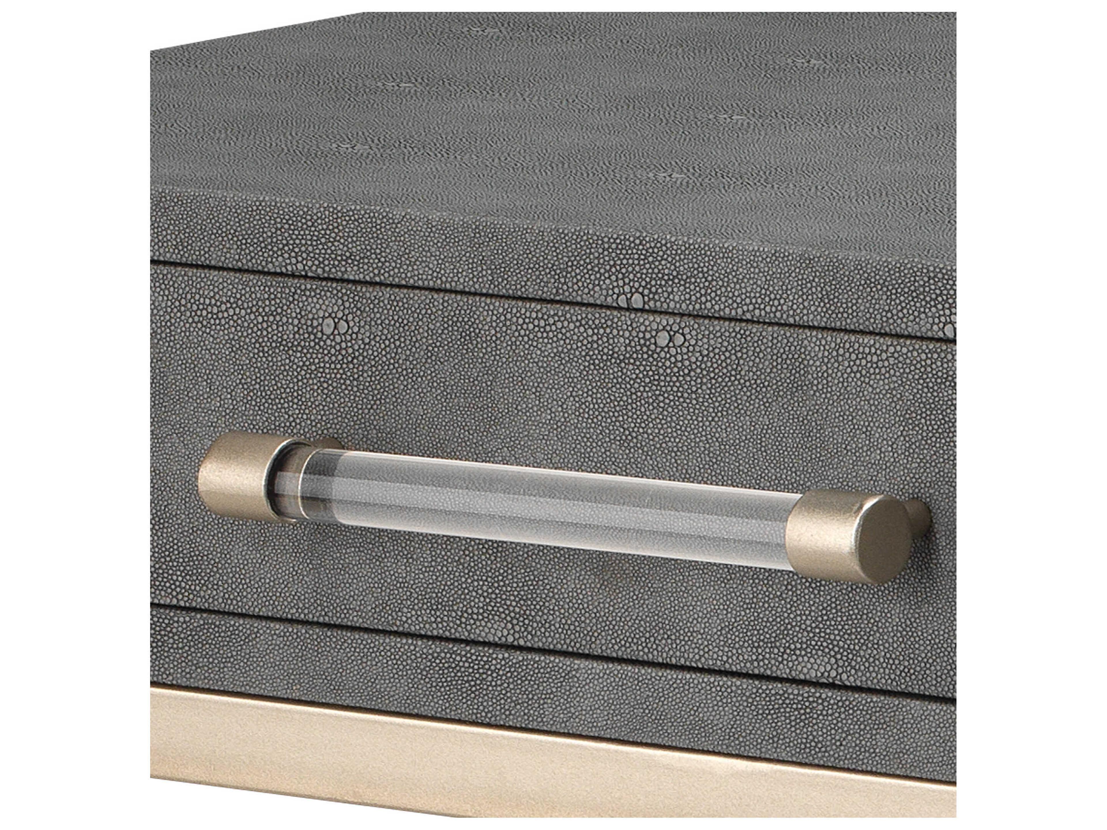 Jamie Young Kain Rectangular Faux Leather Grey Console Table