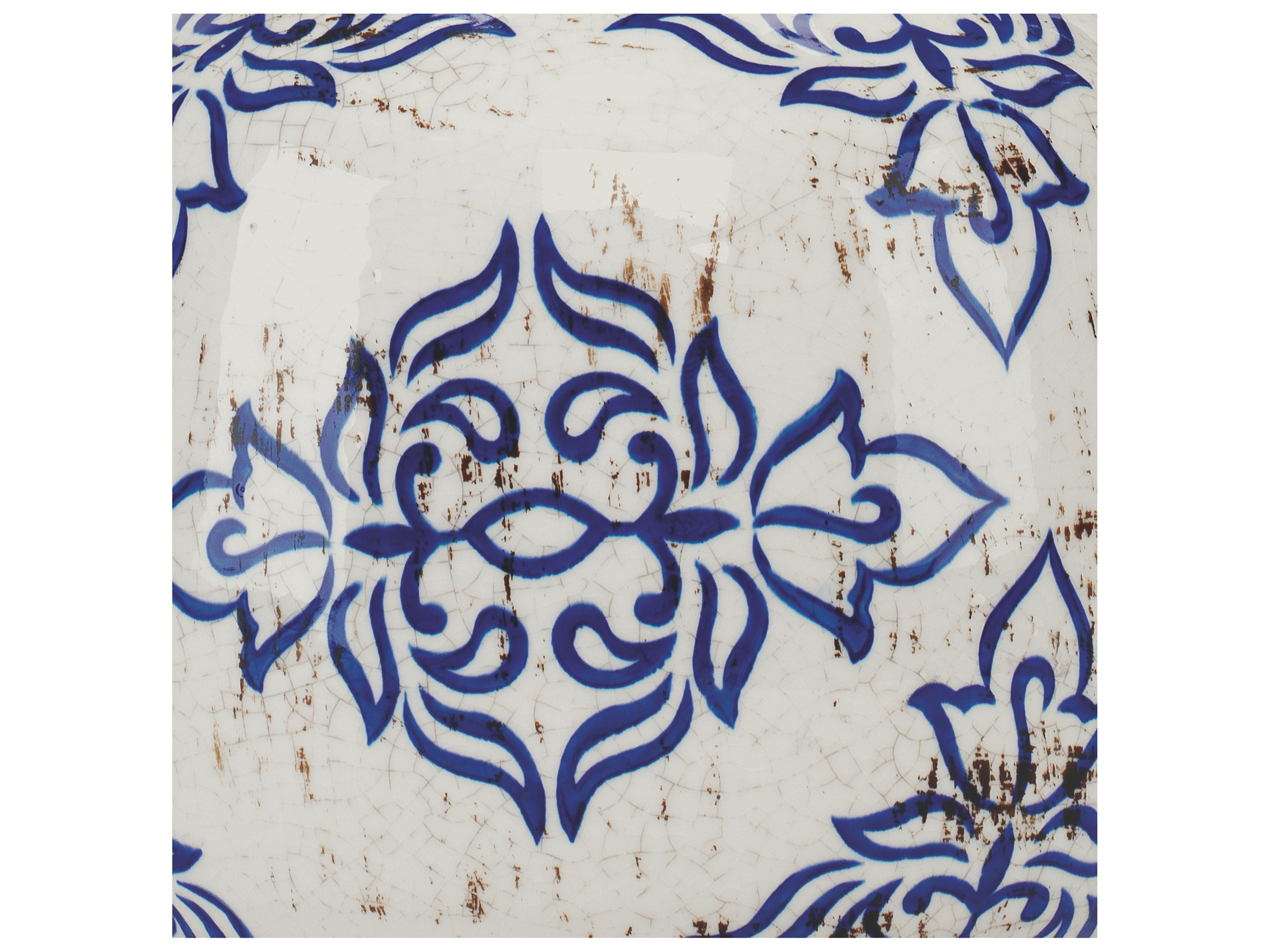 Jamie Young Ruby Blue Cream Cotton Drum Table Lamp