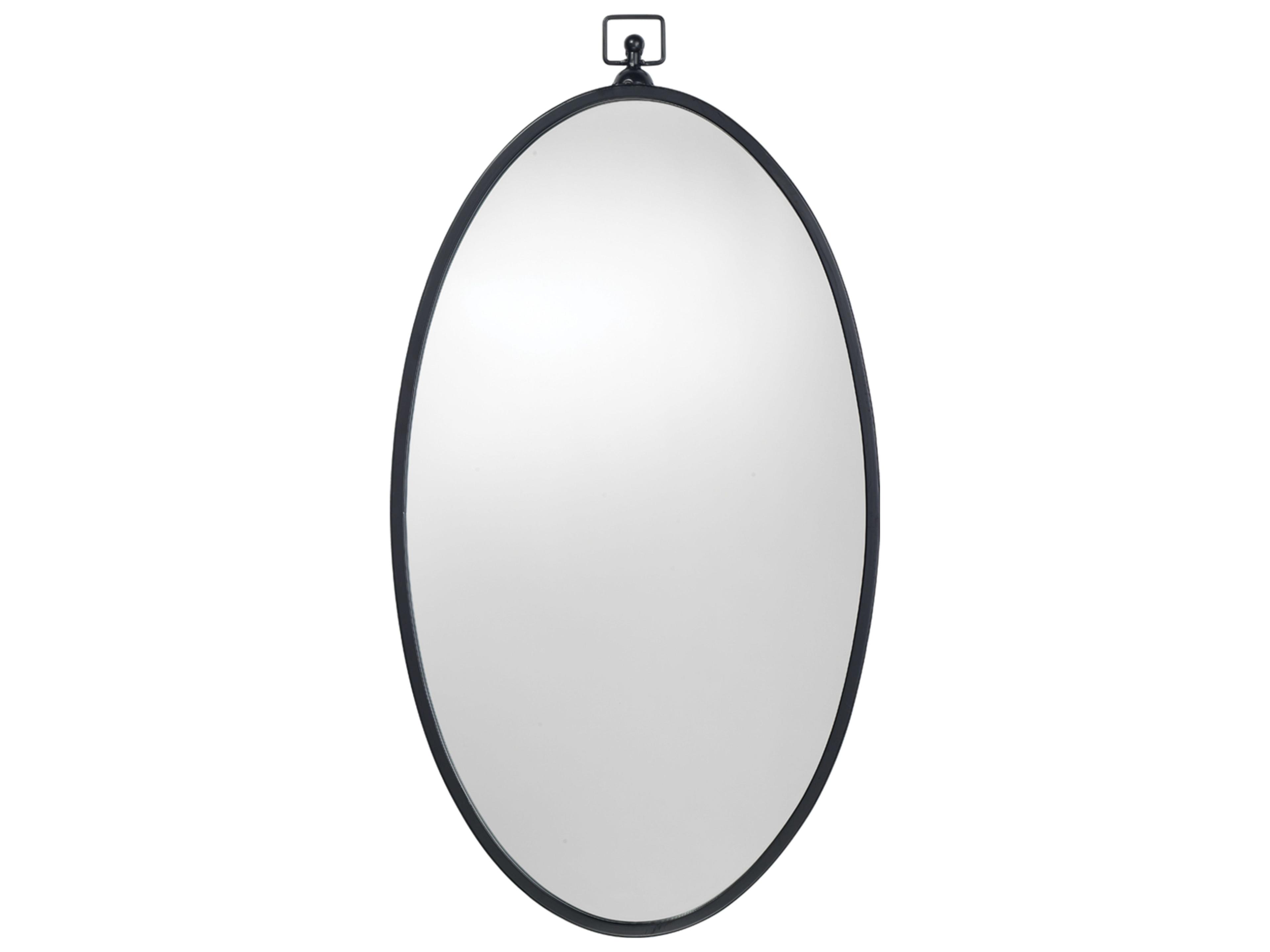 Wade Black Oval Wall Mirror