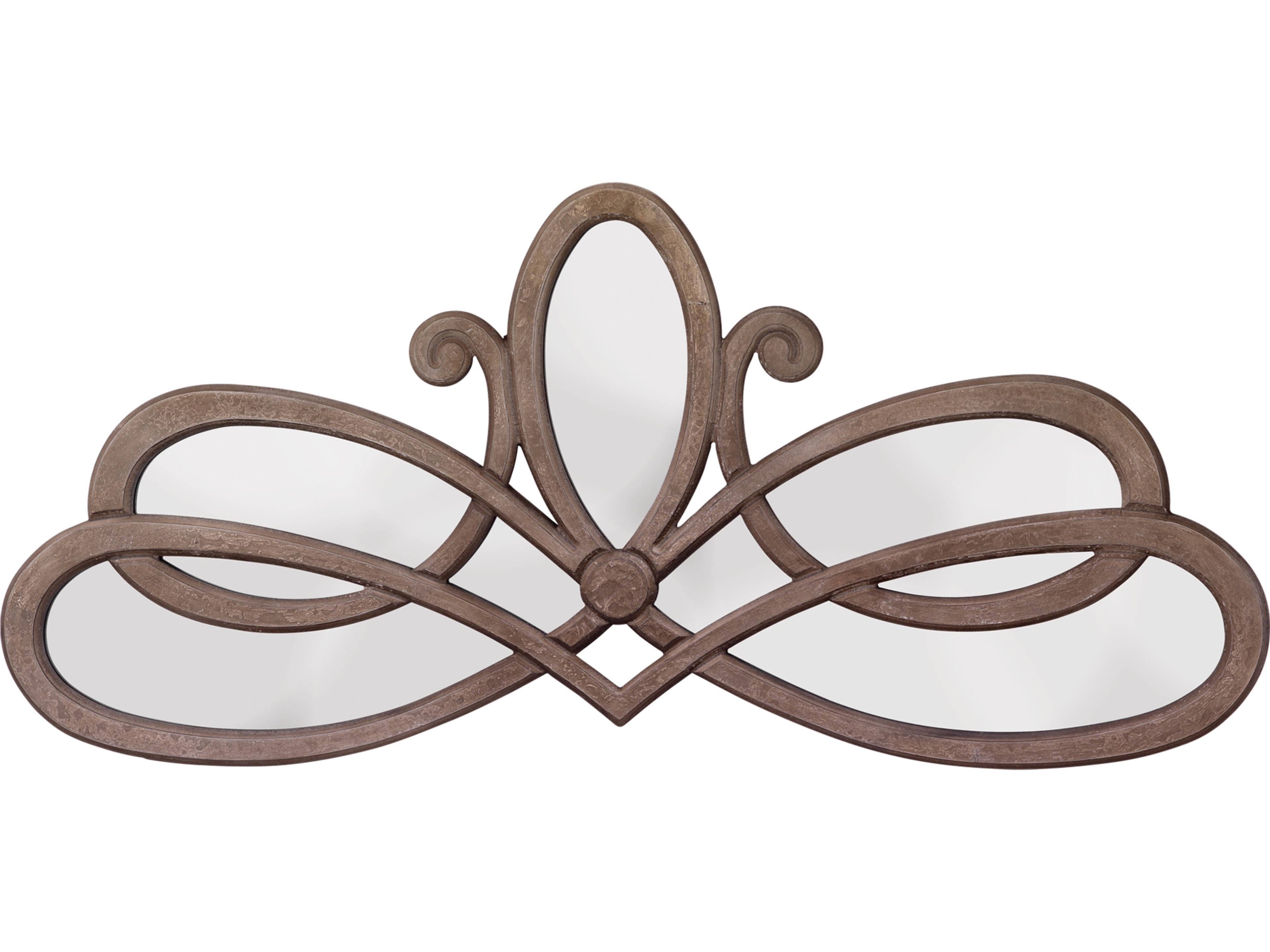 Scroll Distressed Grey Wall Mirror