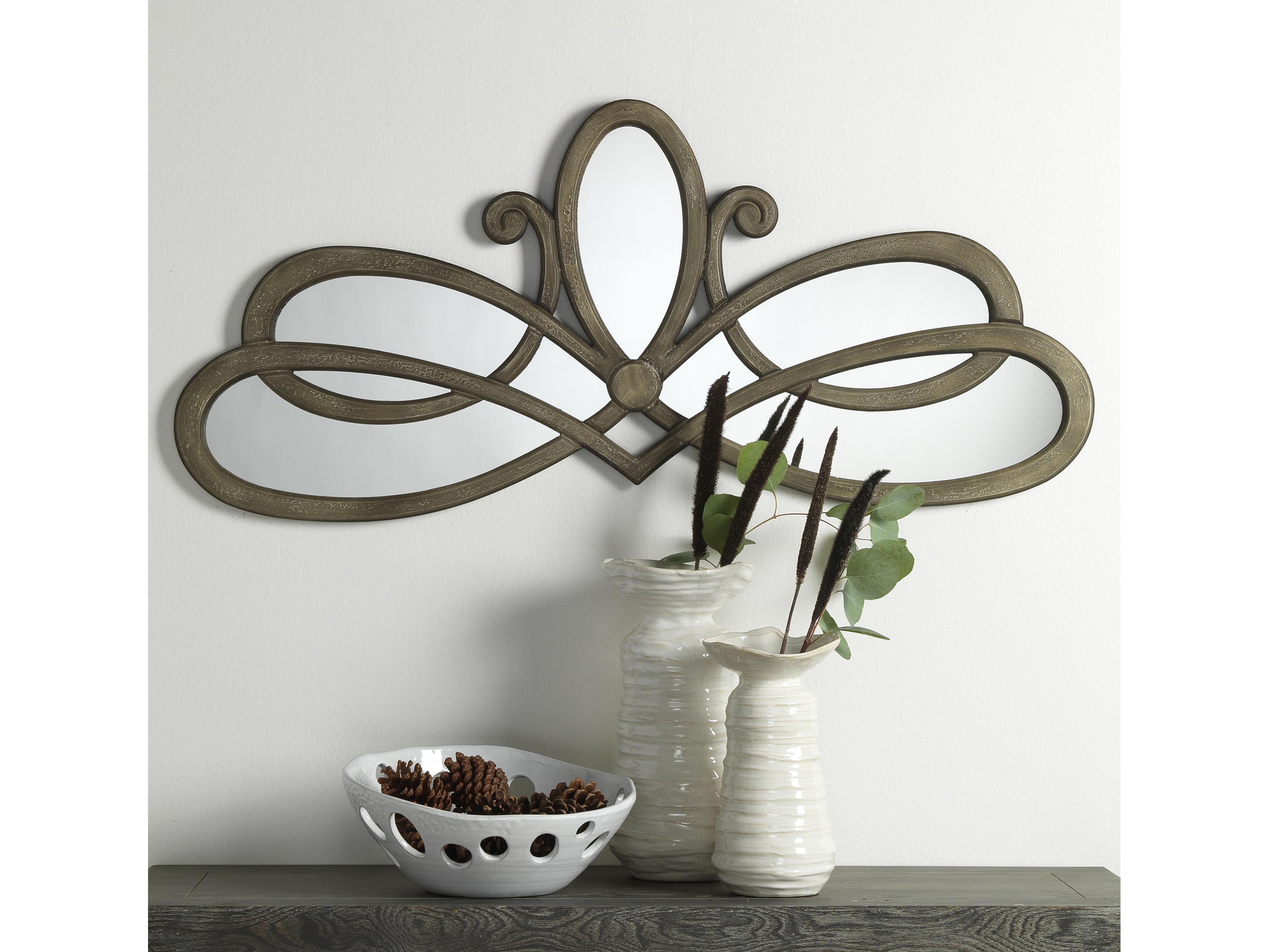 Jamie Young Scroll Distressed Grey Wall Mirror