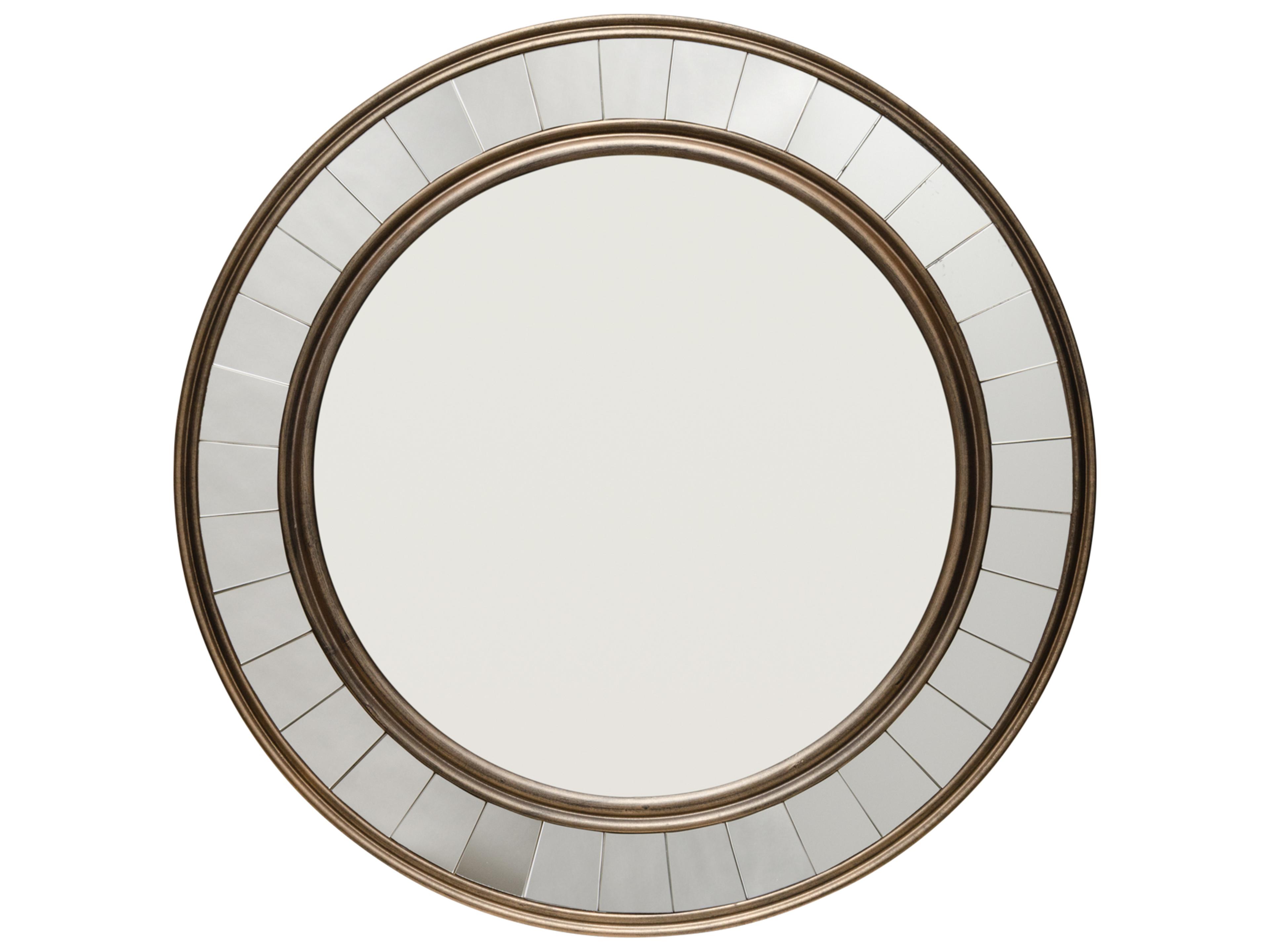 Coltrane Antique Bronze Wood Round Wall Mirror