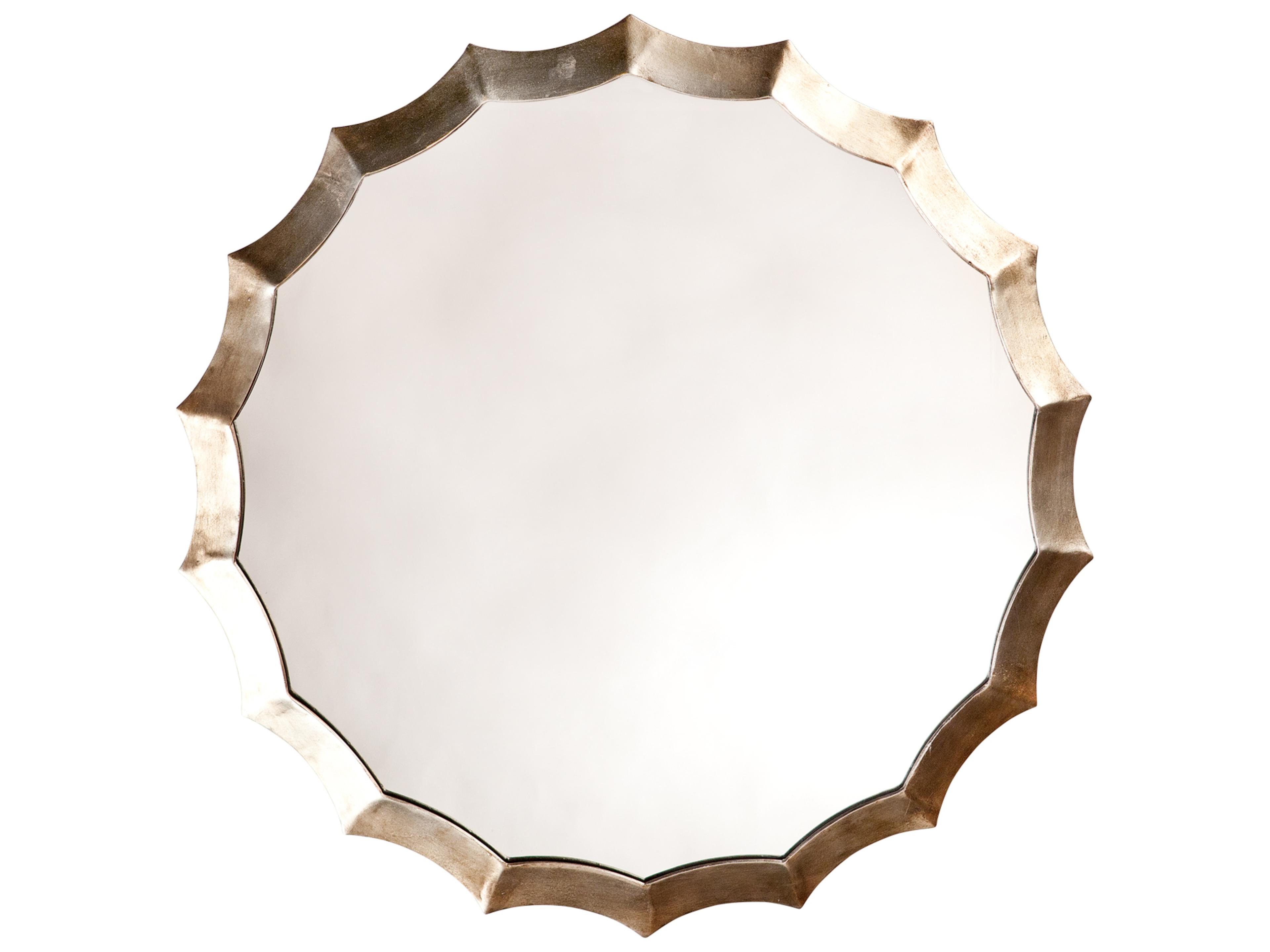 Antique Silver Round Wall Mirror
