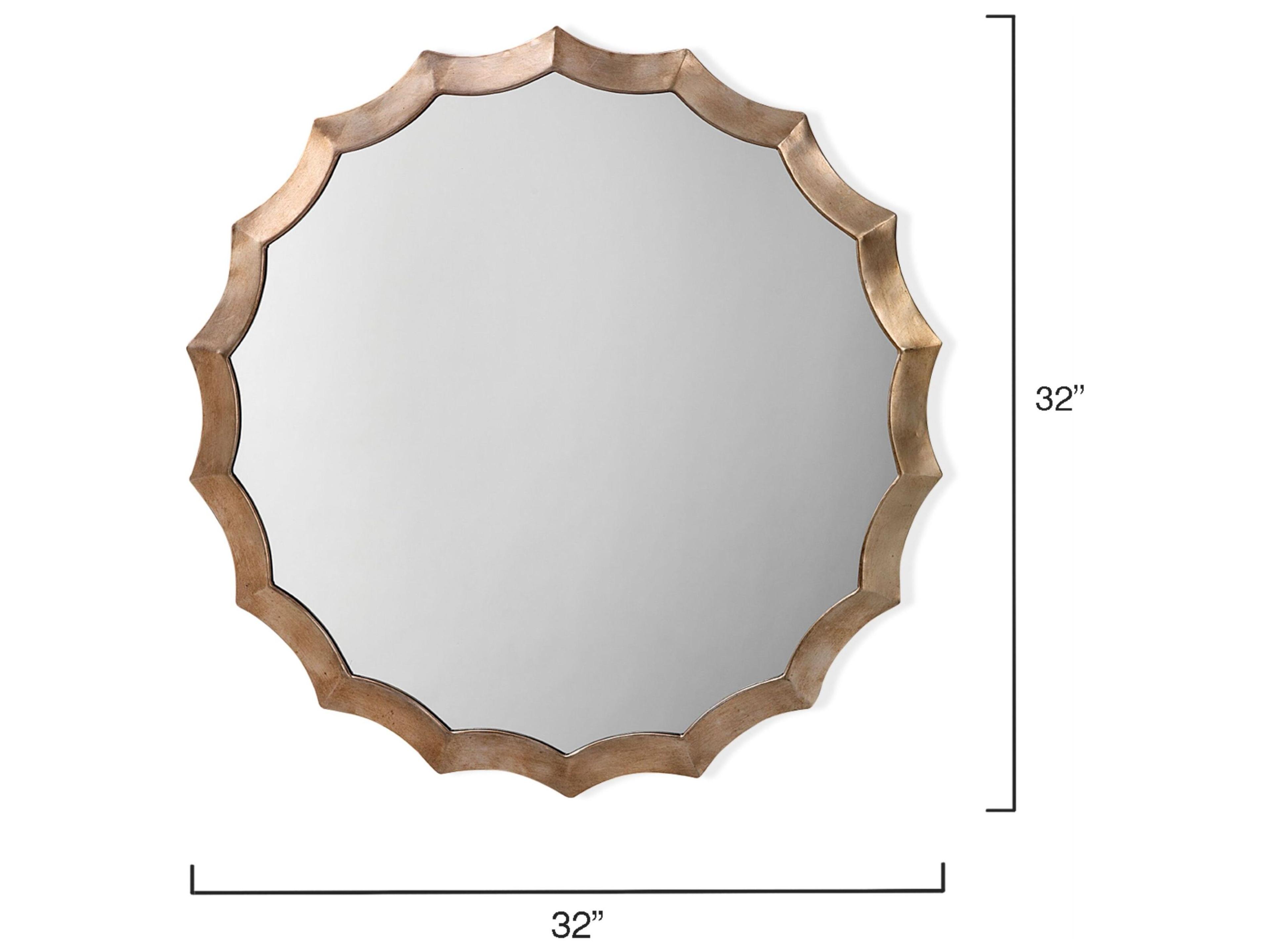 Jamie Young Antique Silver Round Wall Mirror