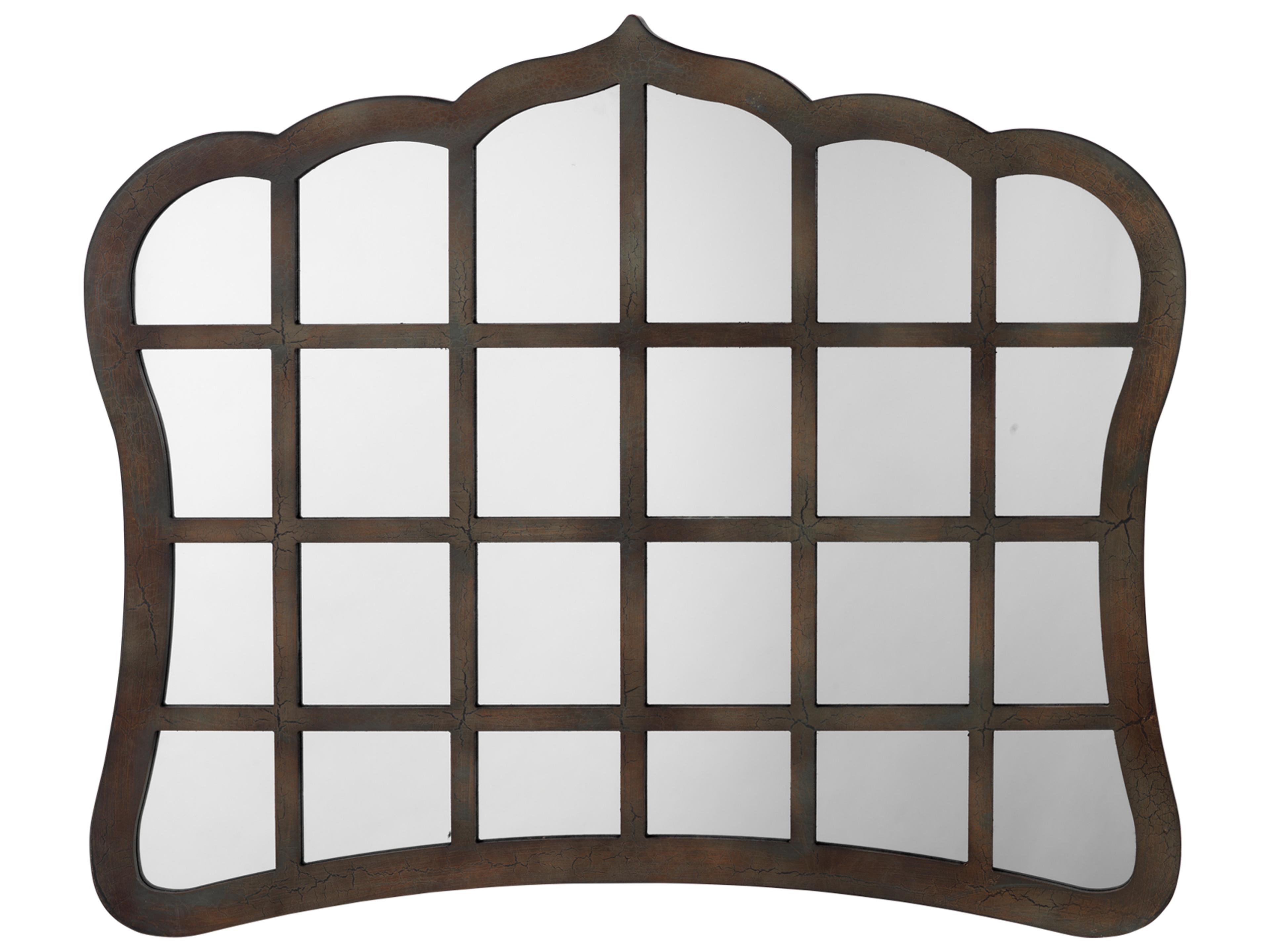 Window Antique Grey Wall Mirror