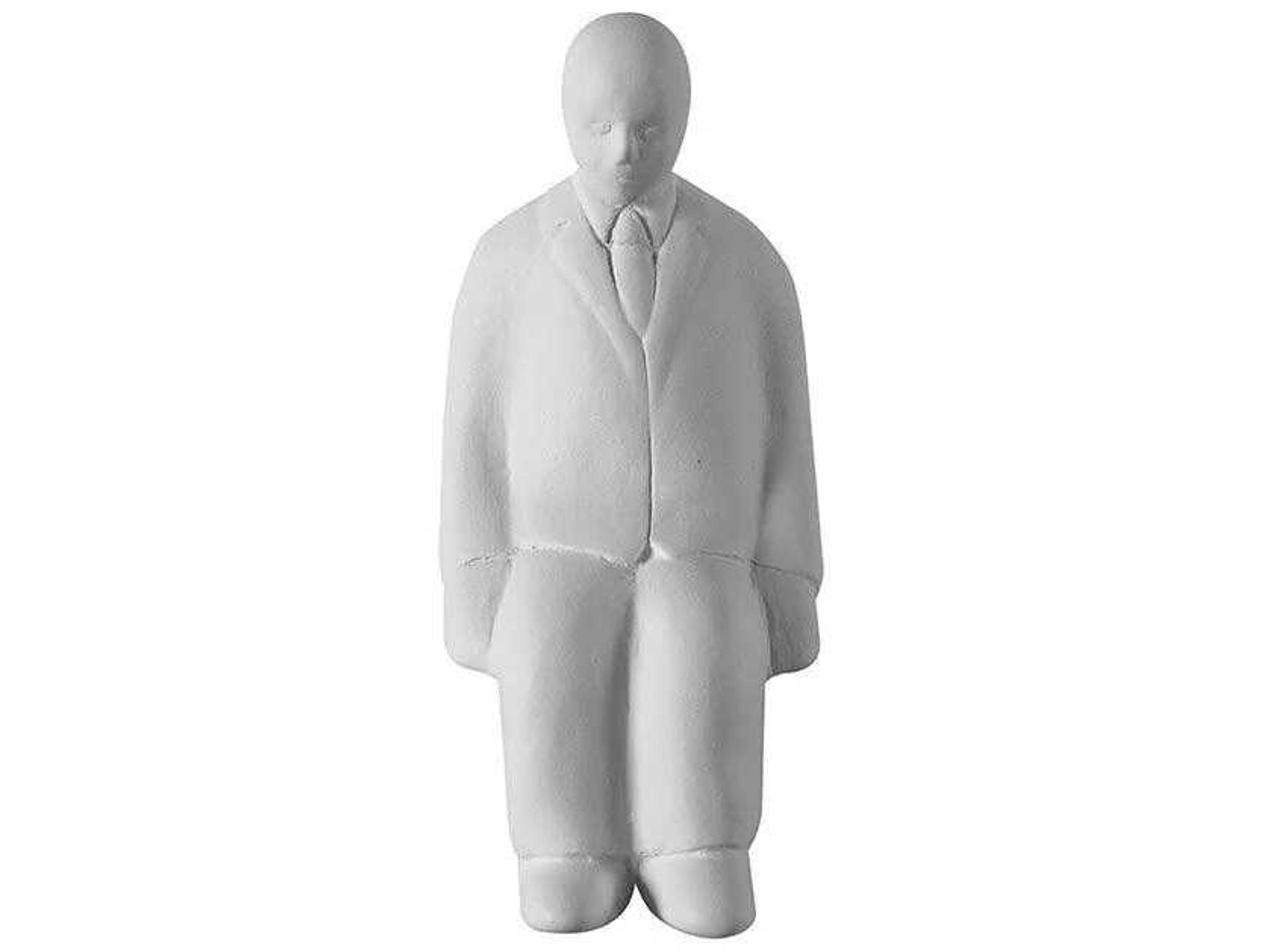 Umarell White Ceramic Leaned Over Man Decorative Sculpture