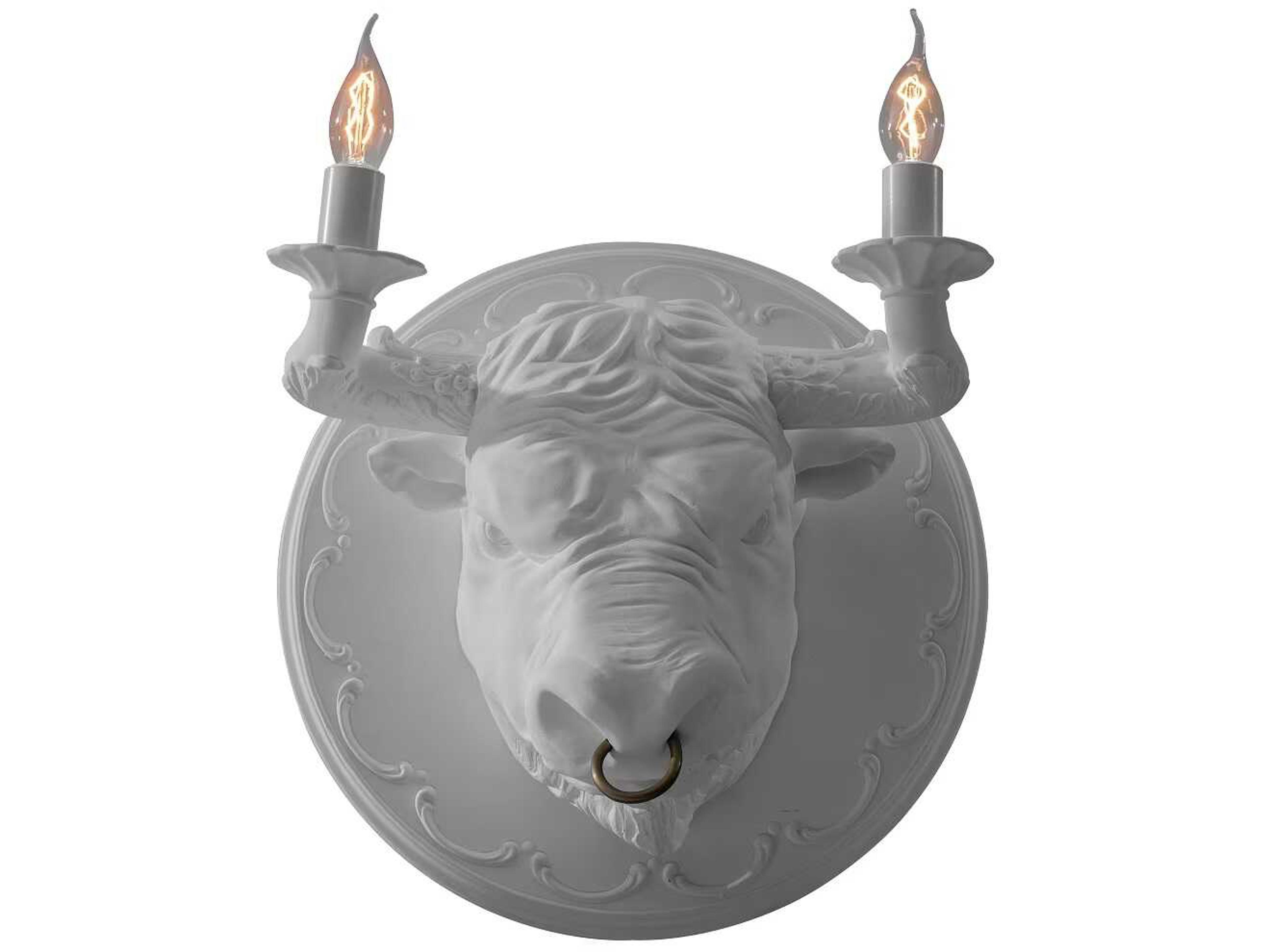 Corrado 2-Light White Wall Sconce