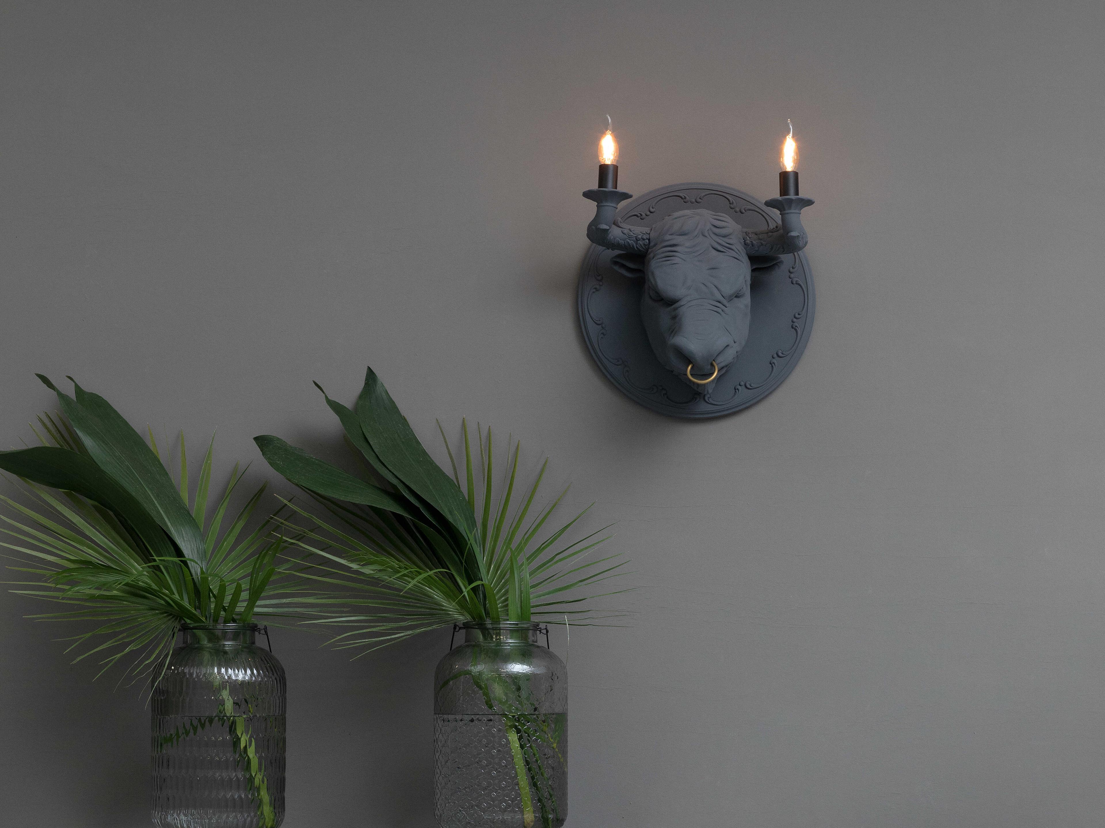 Karman Corrado 2-Light Grey Wall Sconce