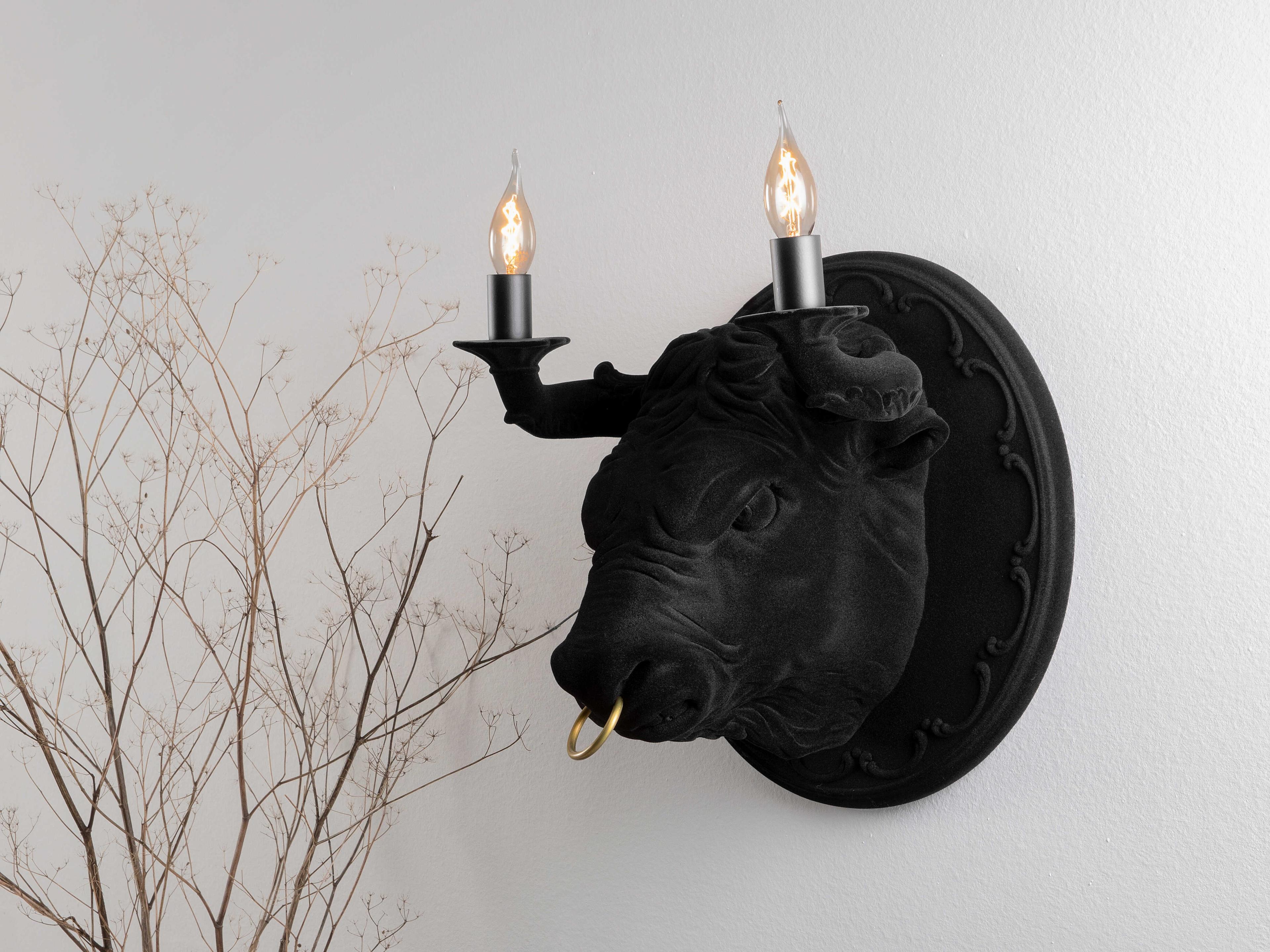 Karman Corrado 2-Light Black Wall Sconce