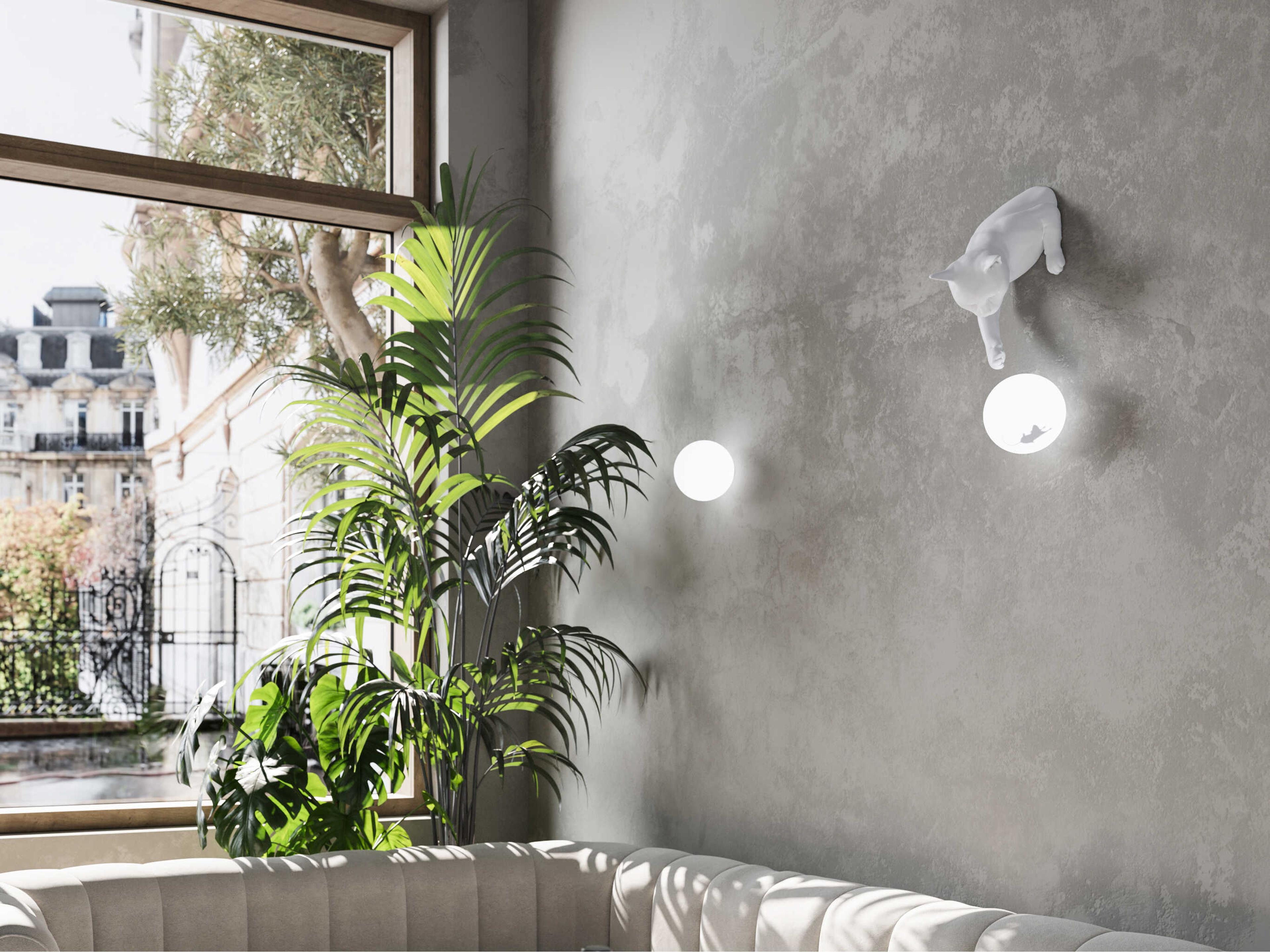 Karman Maoo 1-Light White Wall Sconce