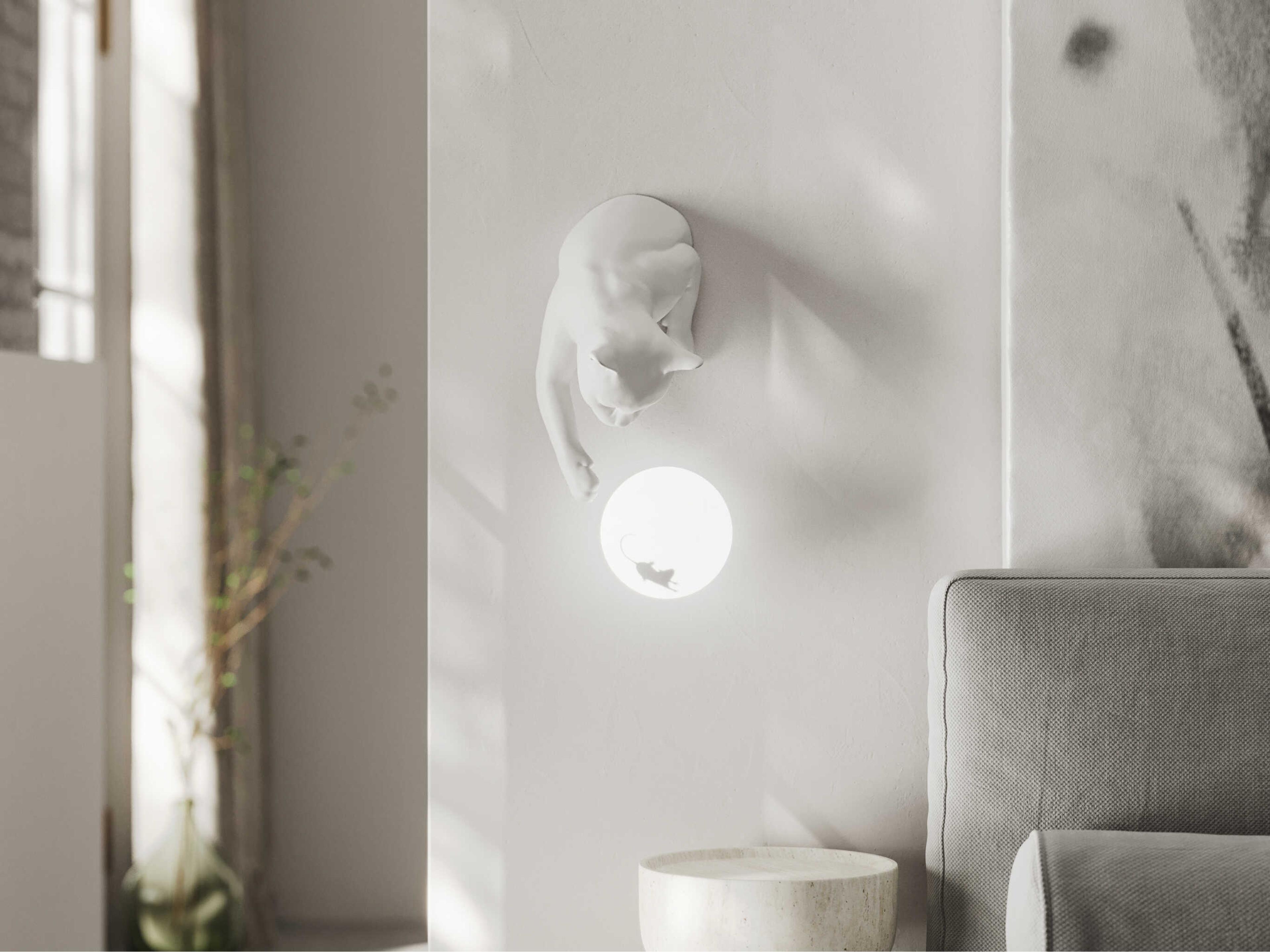 Karman Maoo 1-Light White Wall Sconce