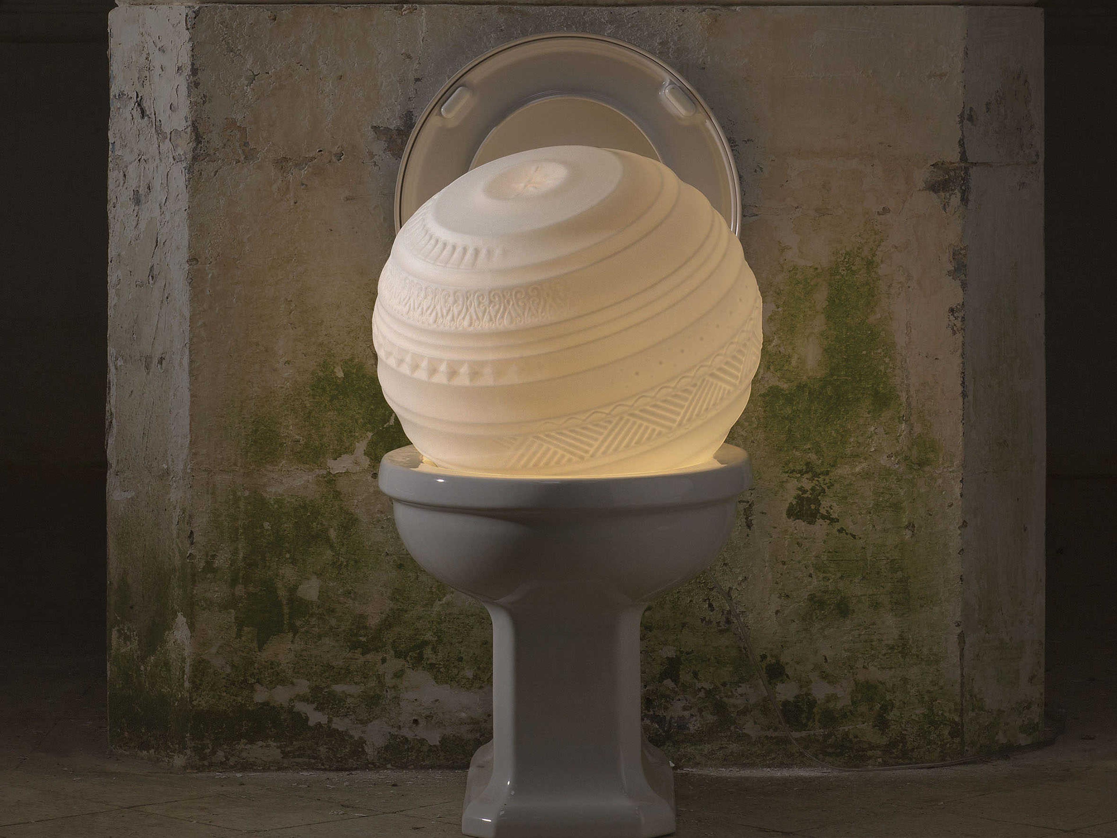 Karman Braille Glass LED White Matt Table Lamp