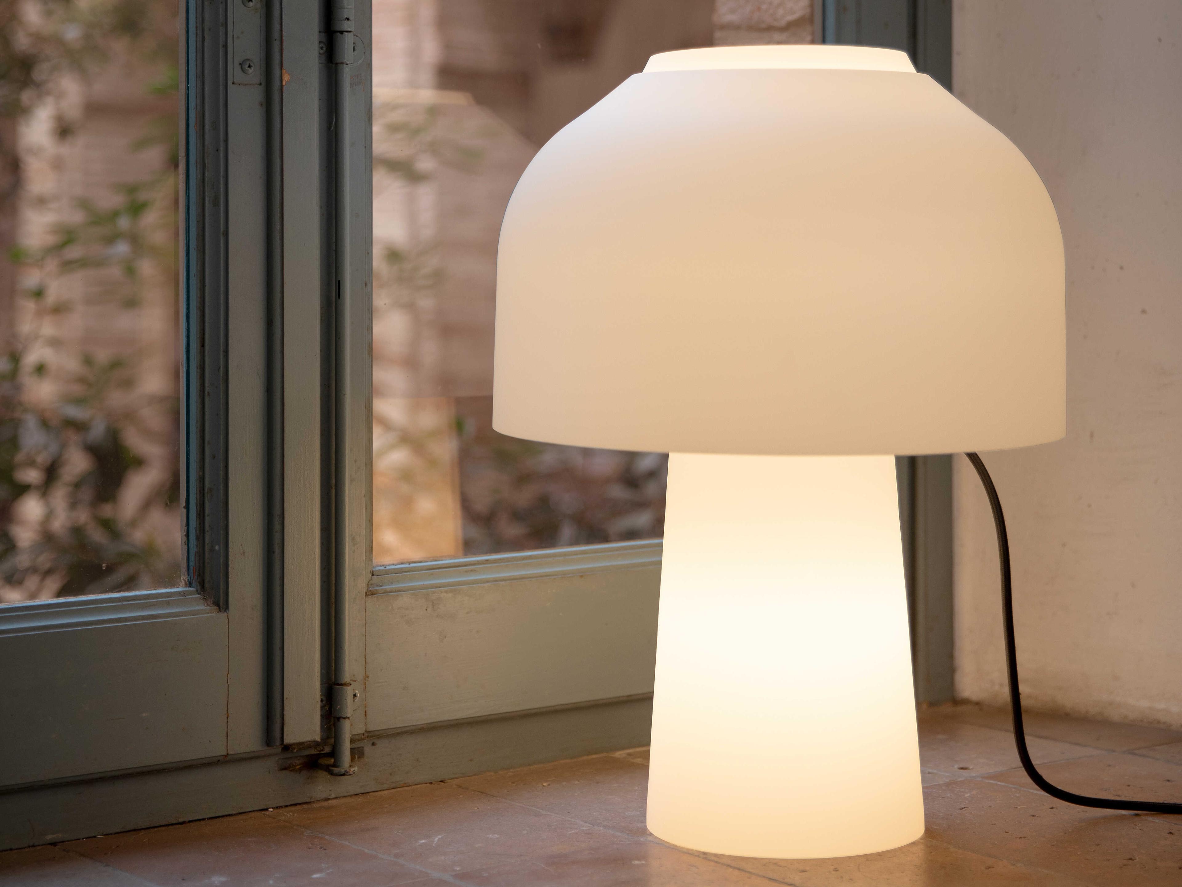 Karman Lilly Frosted White Table Lamp