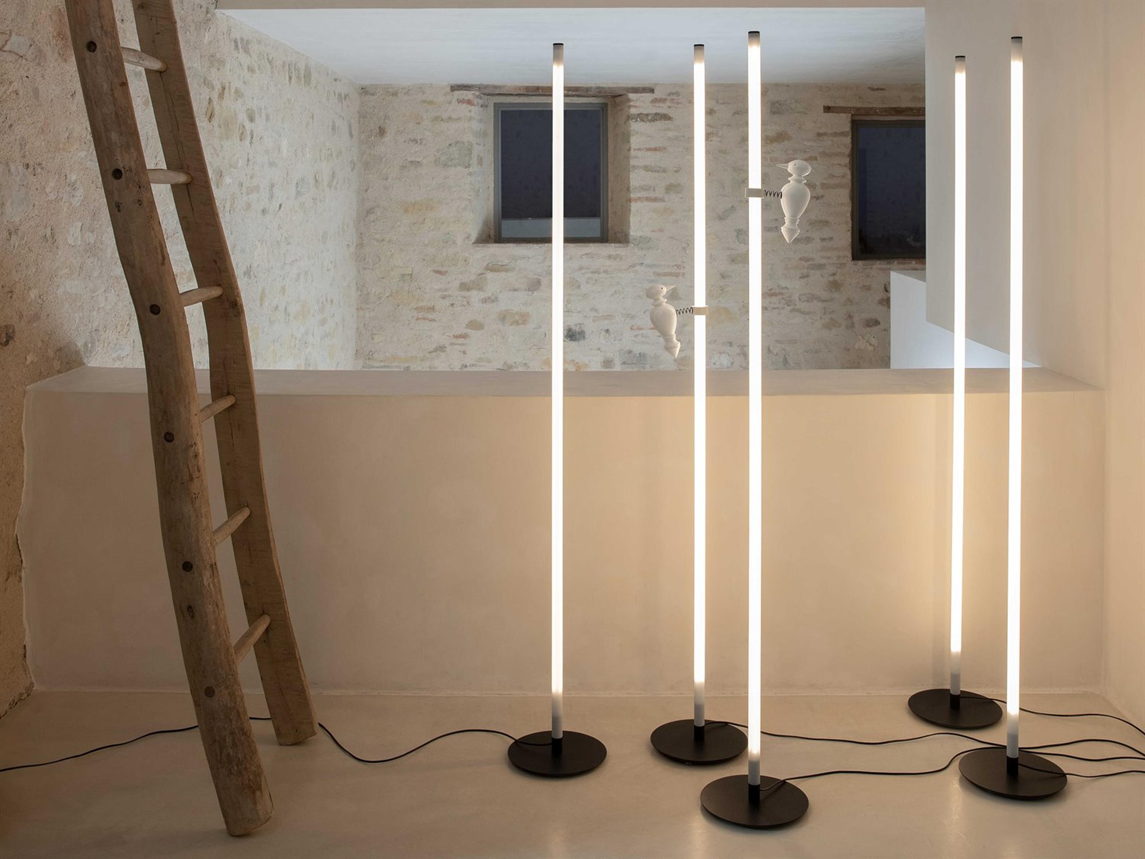 Karman Accipicchio Matt Black Frosted White Pyrex Floor Lamp