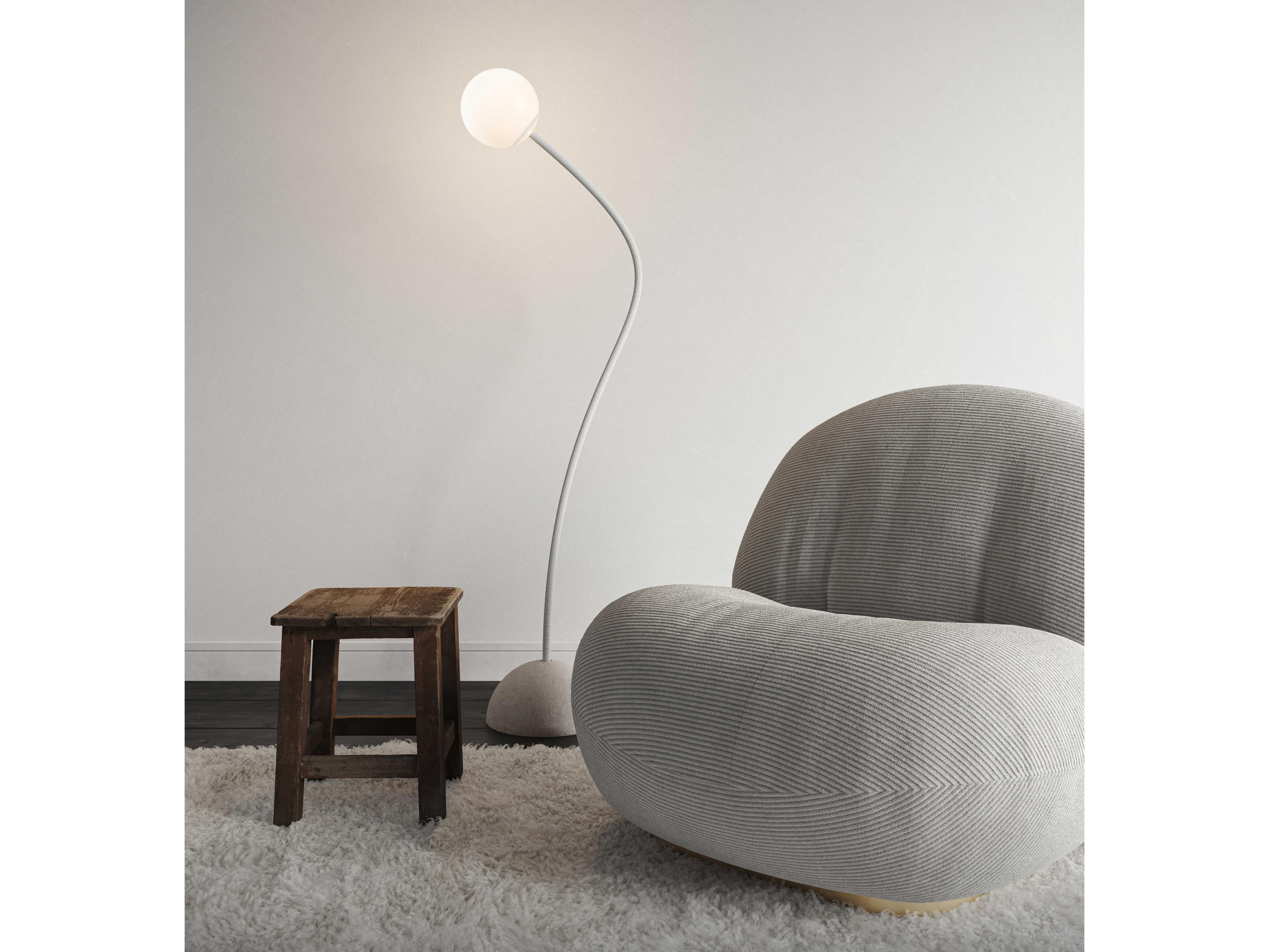 Karman Moony Matte White Pmma Floor Lamp