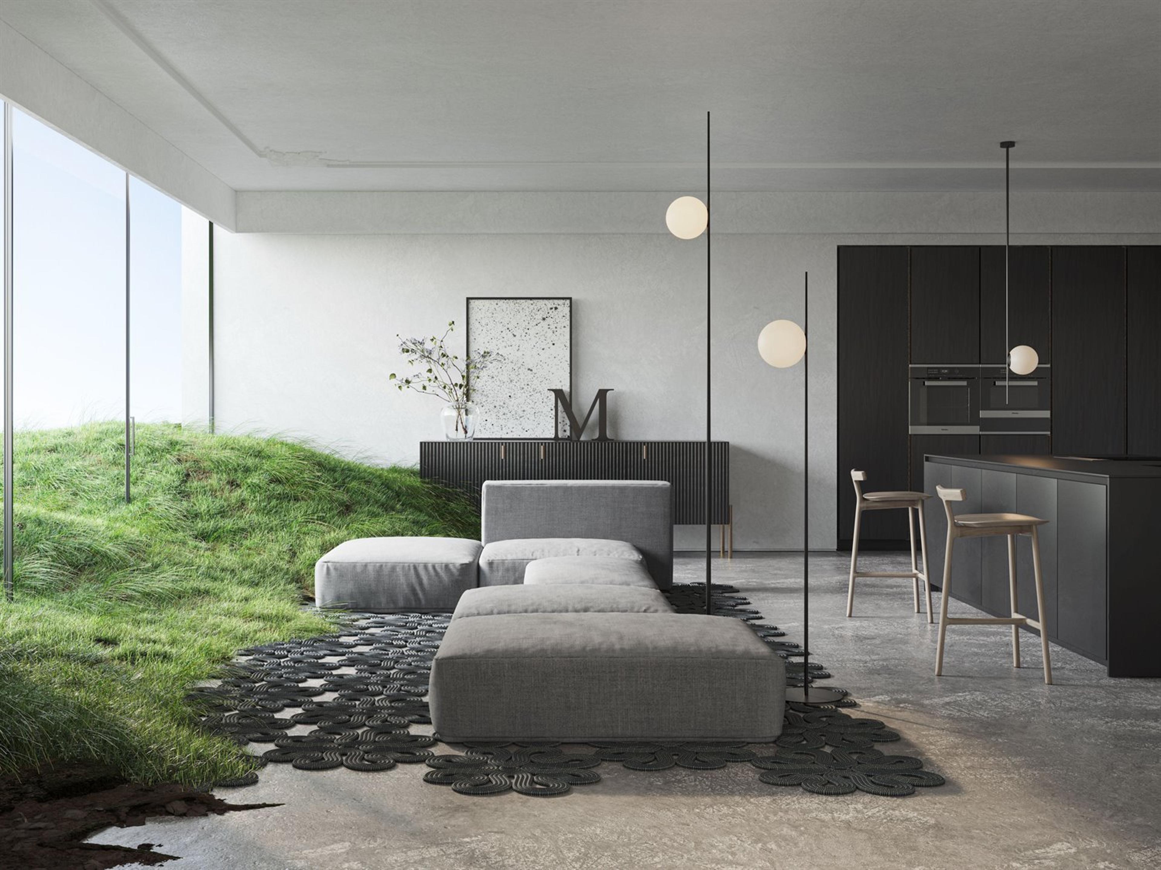 Karman Atmosphere 1-Light Black Globe Linear Pendant