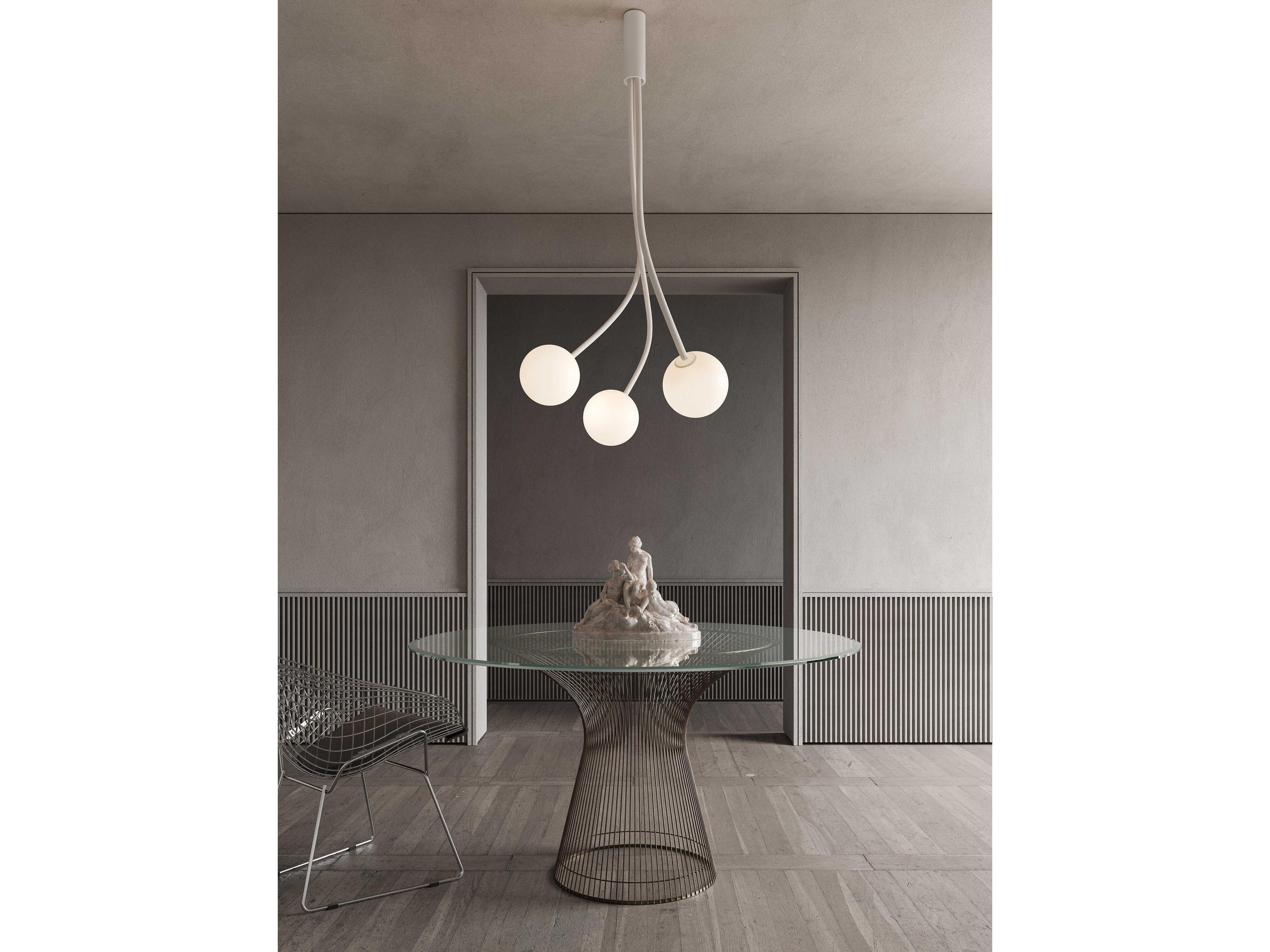 Karman Moony 3-Light Matte White Globe Mini Pendant