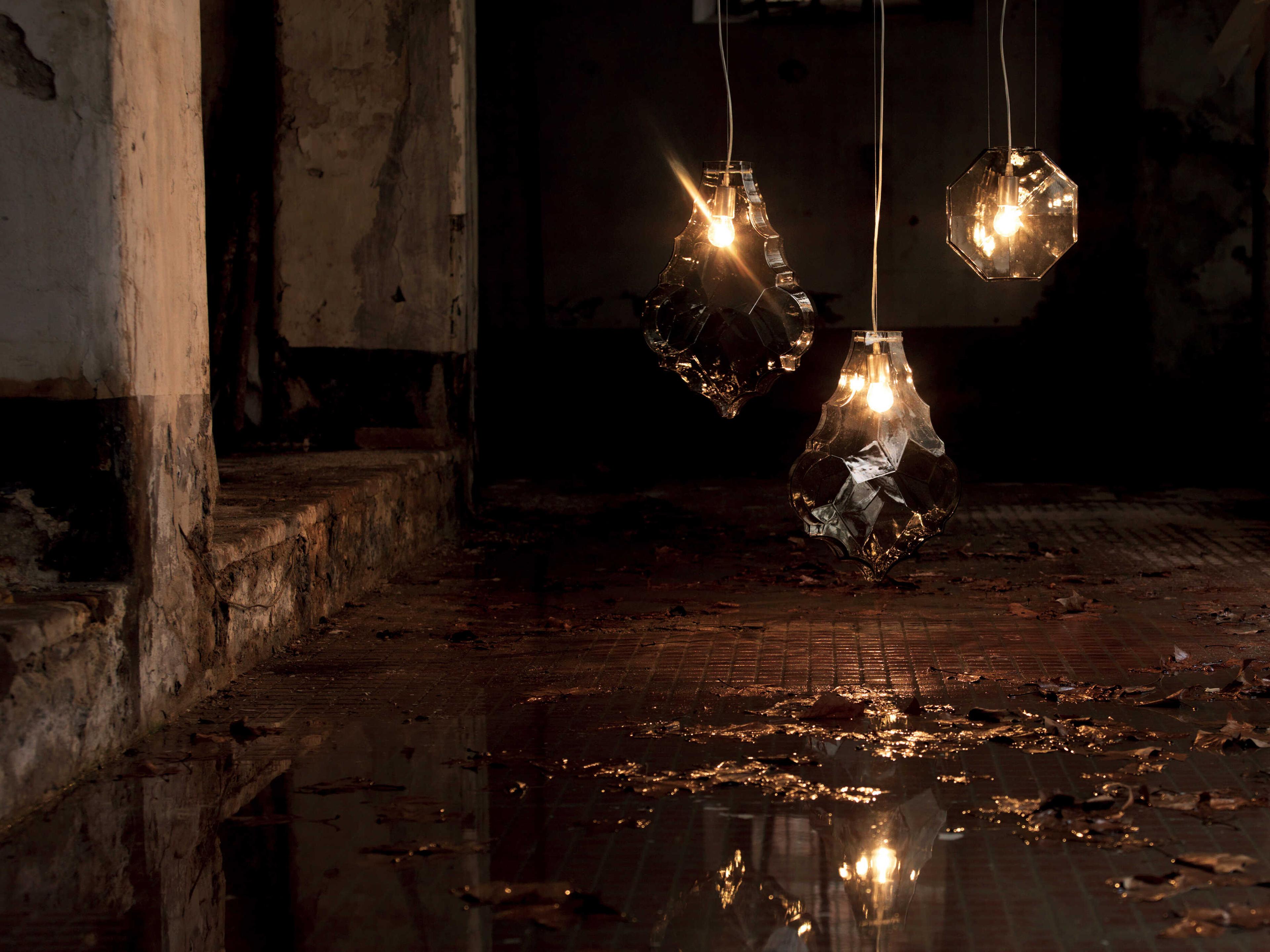 Karman 1-Light Smoked Gray Glass LED Geometric Pendant