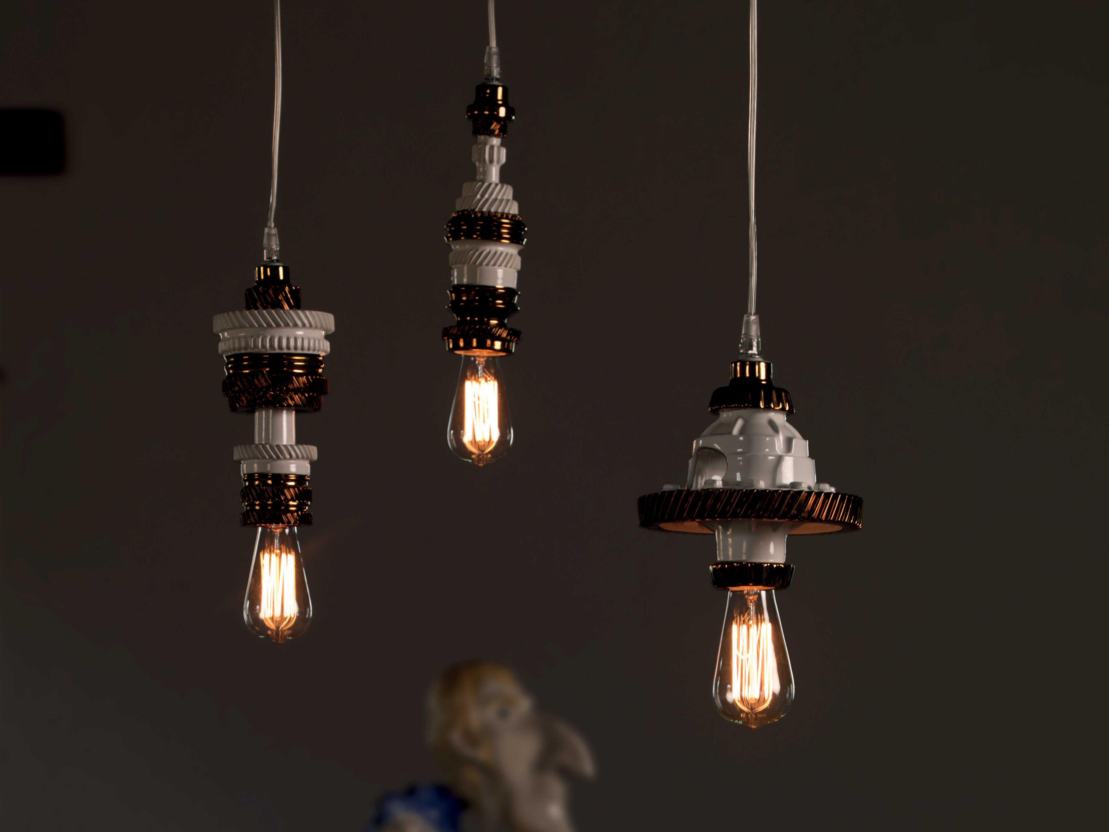 Karman Mek 1-Light White Bronze Mini Pendant