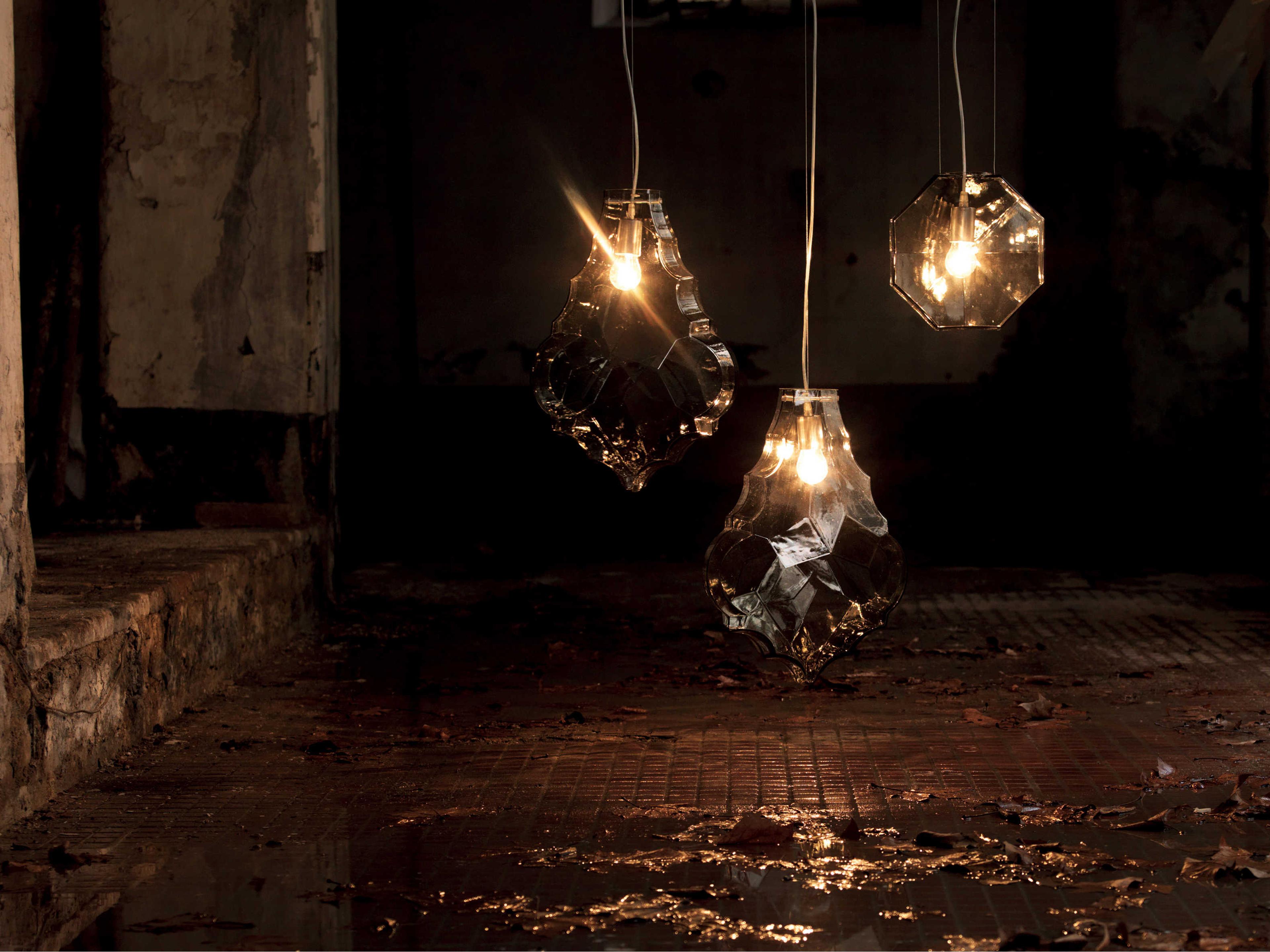 Karman 1-Light Smoked Gray Glass LED Geometric Mini Pendant