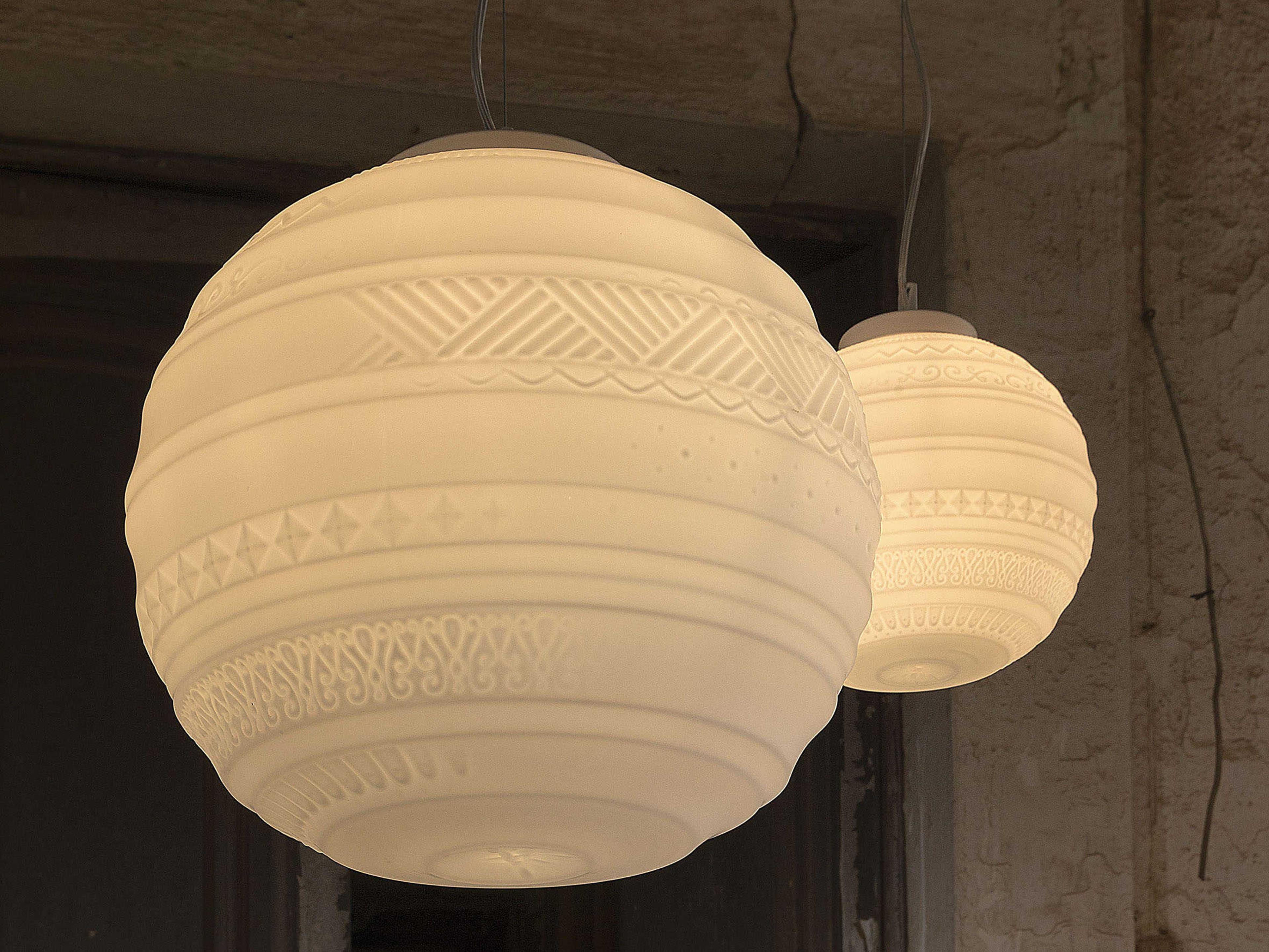 Karman Braille 1-Light White Glass LED Globe Mini Pendant